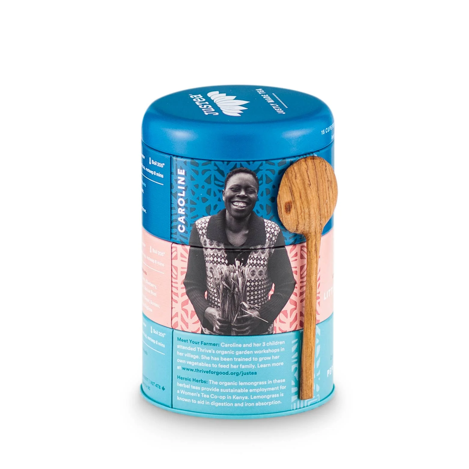 Herbal Tea Trio Tin & Spoon - Organic, Fair-Trade Tea Gift - Image 2
