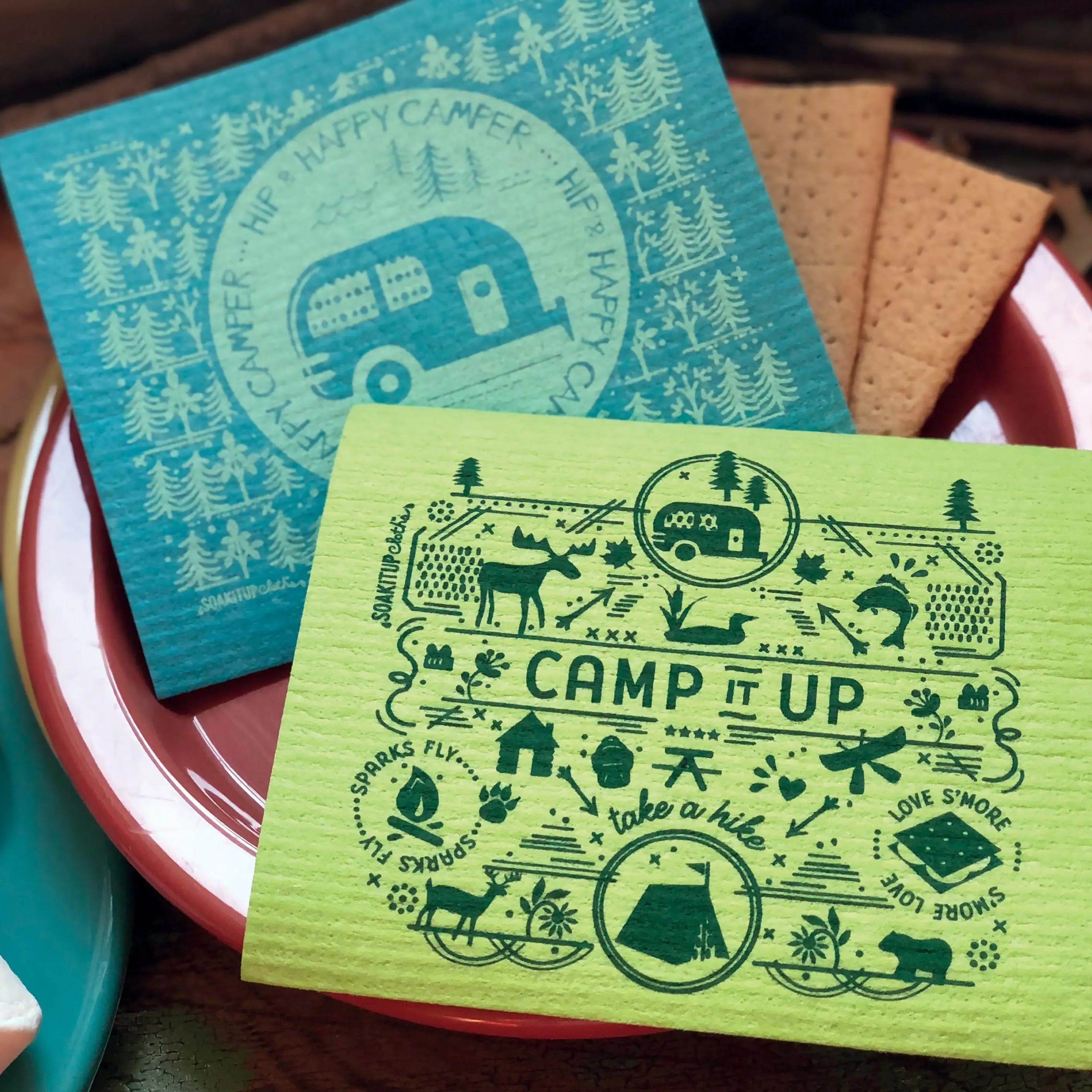 Hip & Happy Camper | Eco-friendly Swedish Dishcloth- Soak iT Up - Image 3