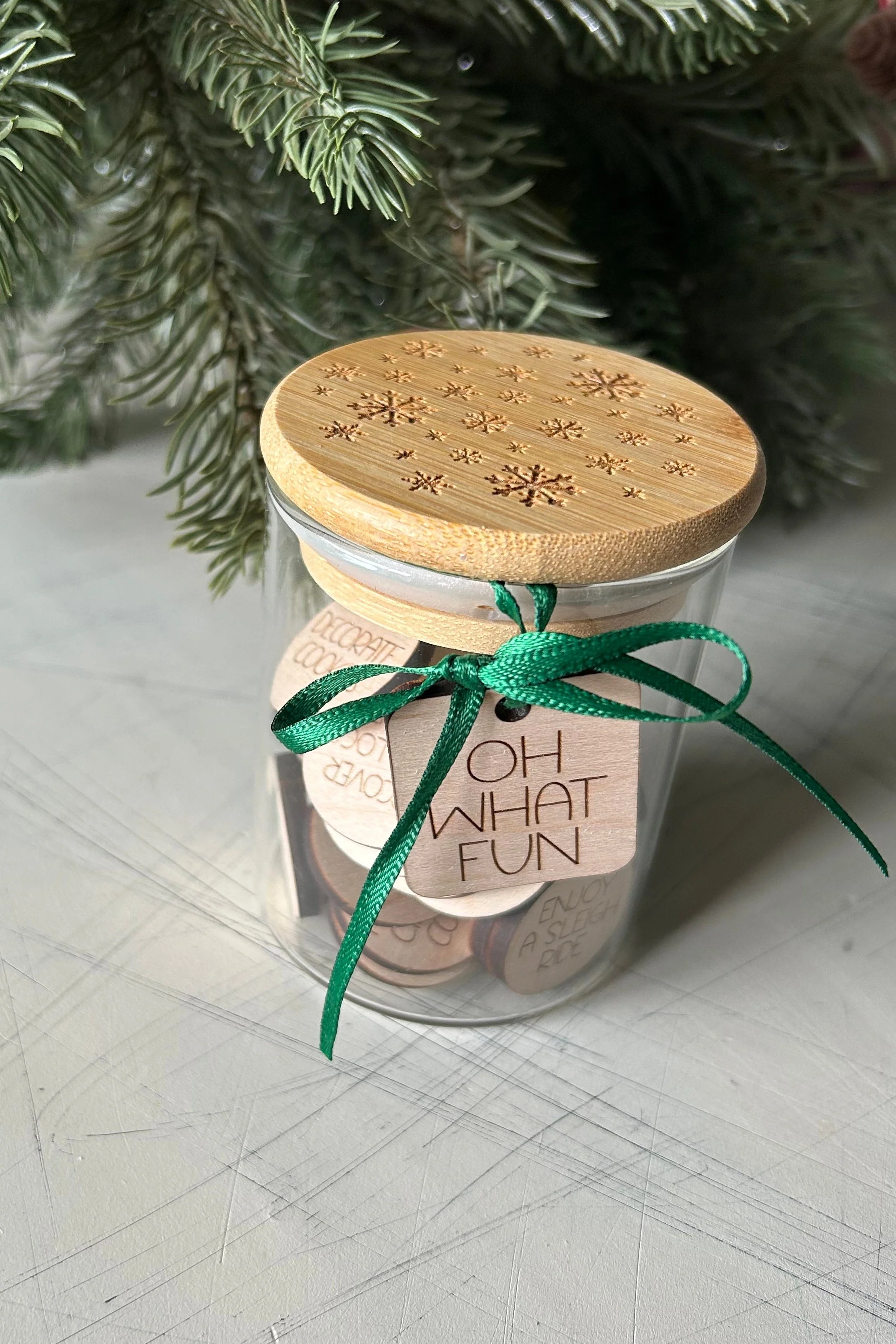 Holiday family fun - winter activity token jar - 30 wood tokens - Image 2