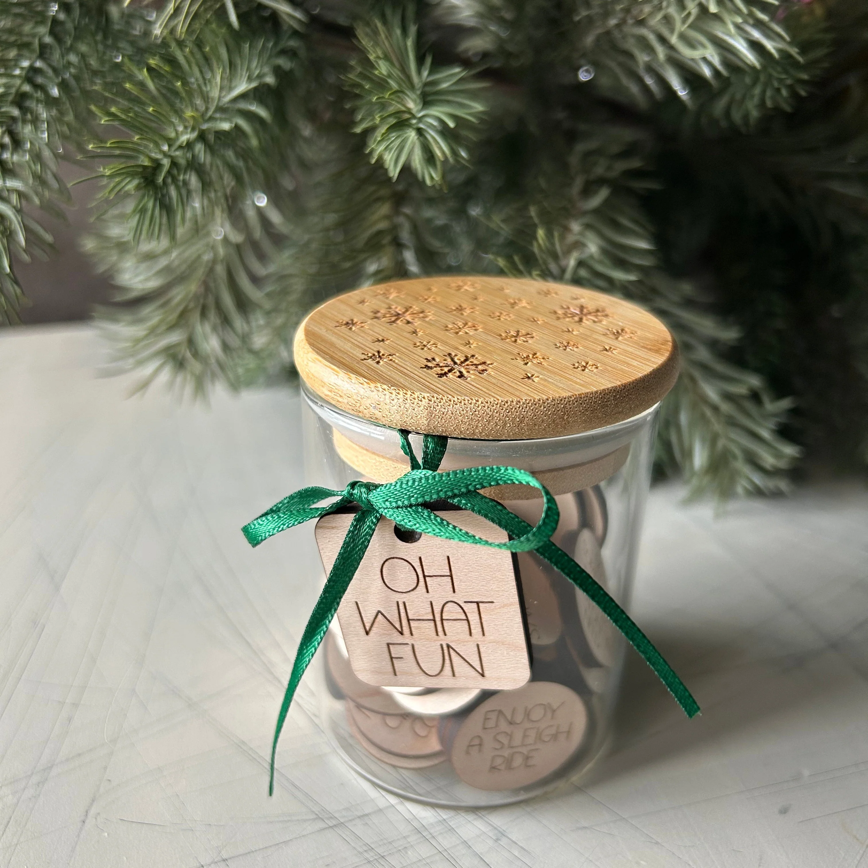 Holiday family fun - winter activity token jar - 30 wood tokens - Image 4