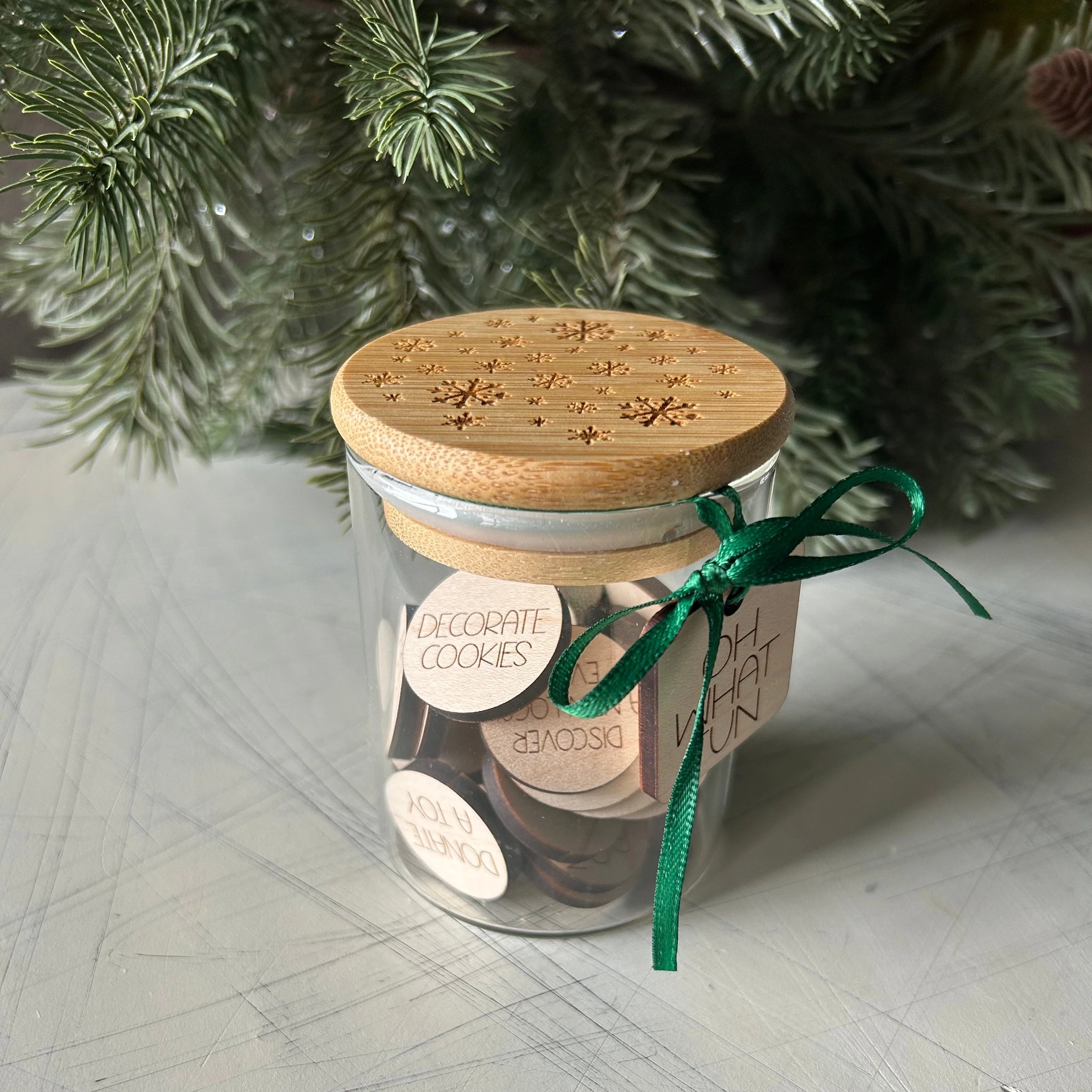 Holiday family fun - winter activity token jar - 30 wood tokens - Image 6