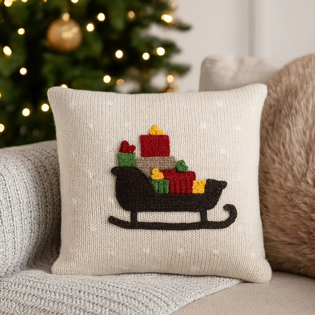 Holiday Sleigh Pillow 10" - Image 2