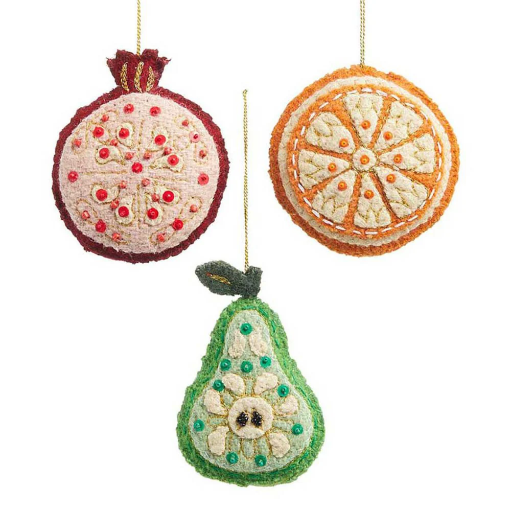 Holiday Spice Fruit Ornaments - Set of 3 - Image 2