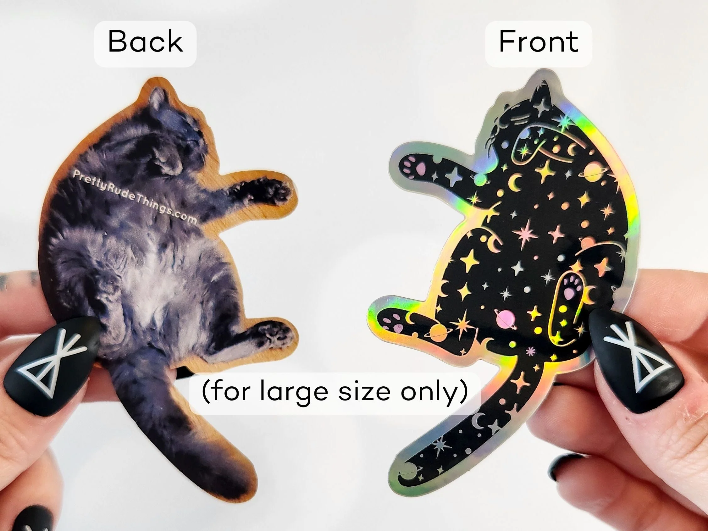 Holographic Outer Space Cat Sticker - Image 4