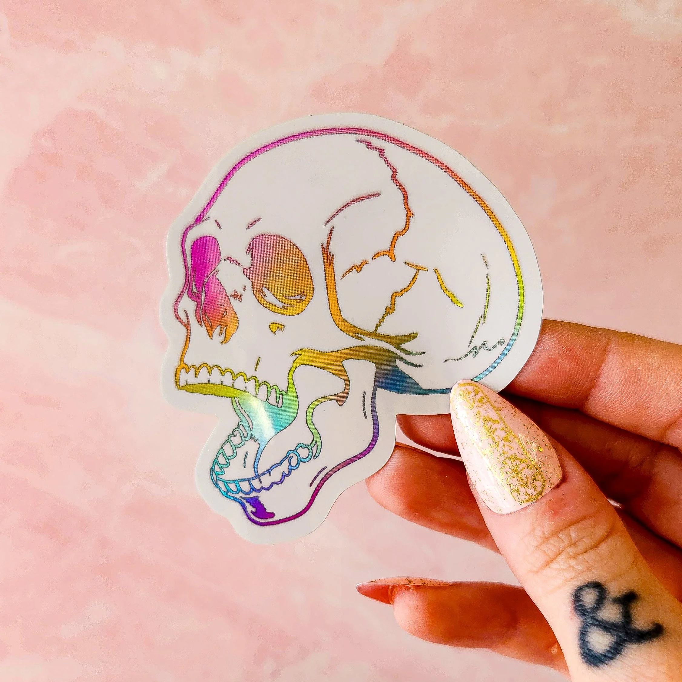 Holographic Rainbow Skull, 2.6 x 3 in. - Image 4