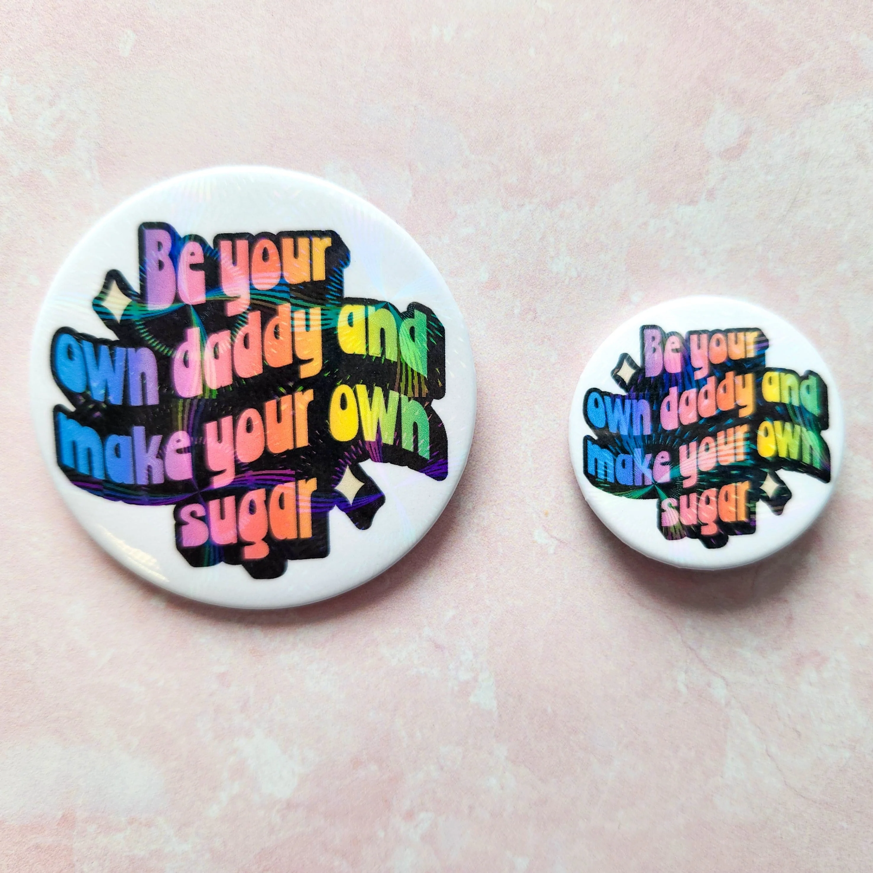 Holographic Sugar Daddy Pinback Button - Image 2