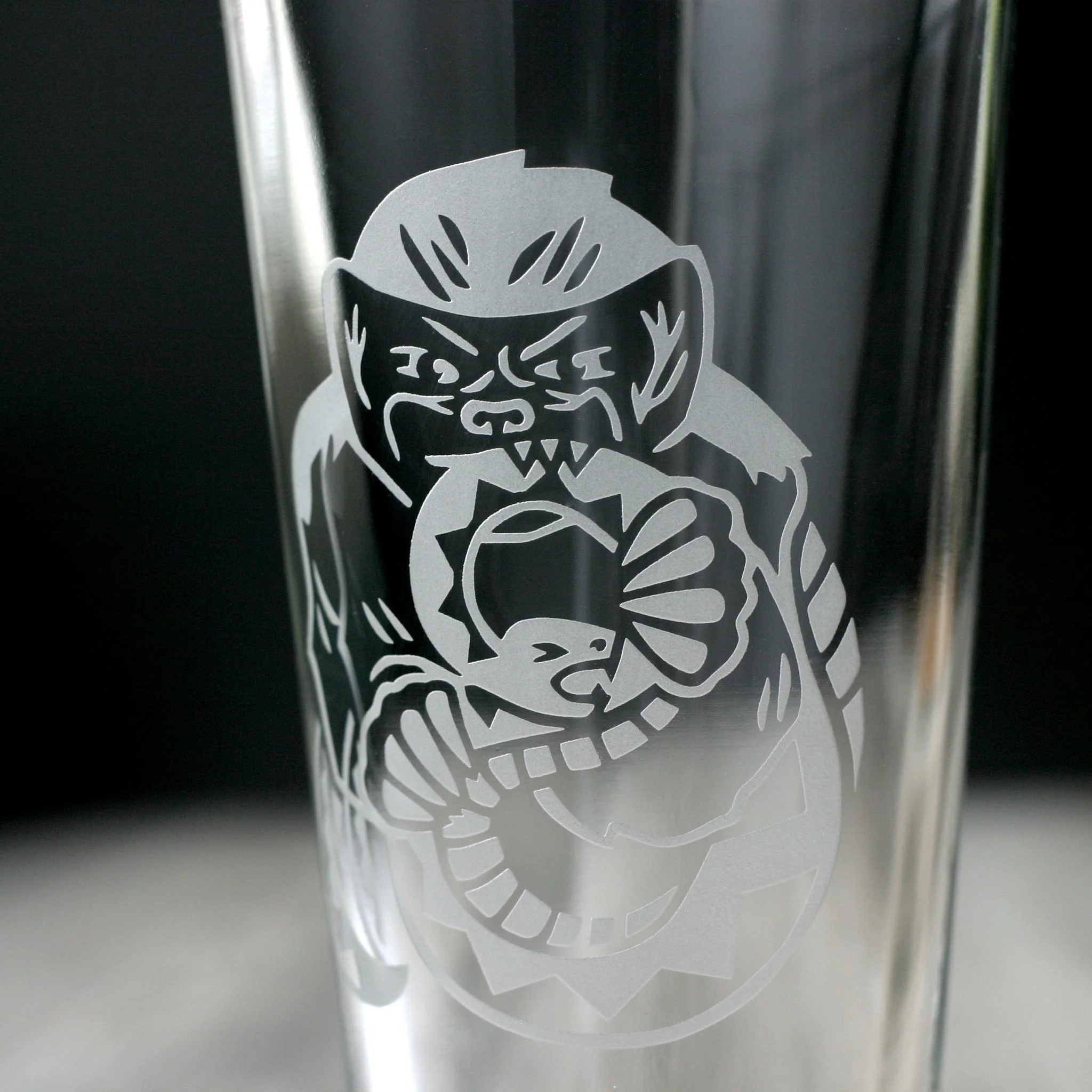 Honey Badger Pint Glass - etched glassware - Image 3