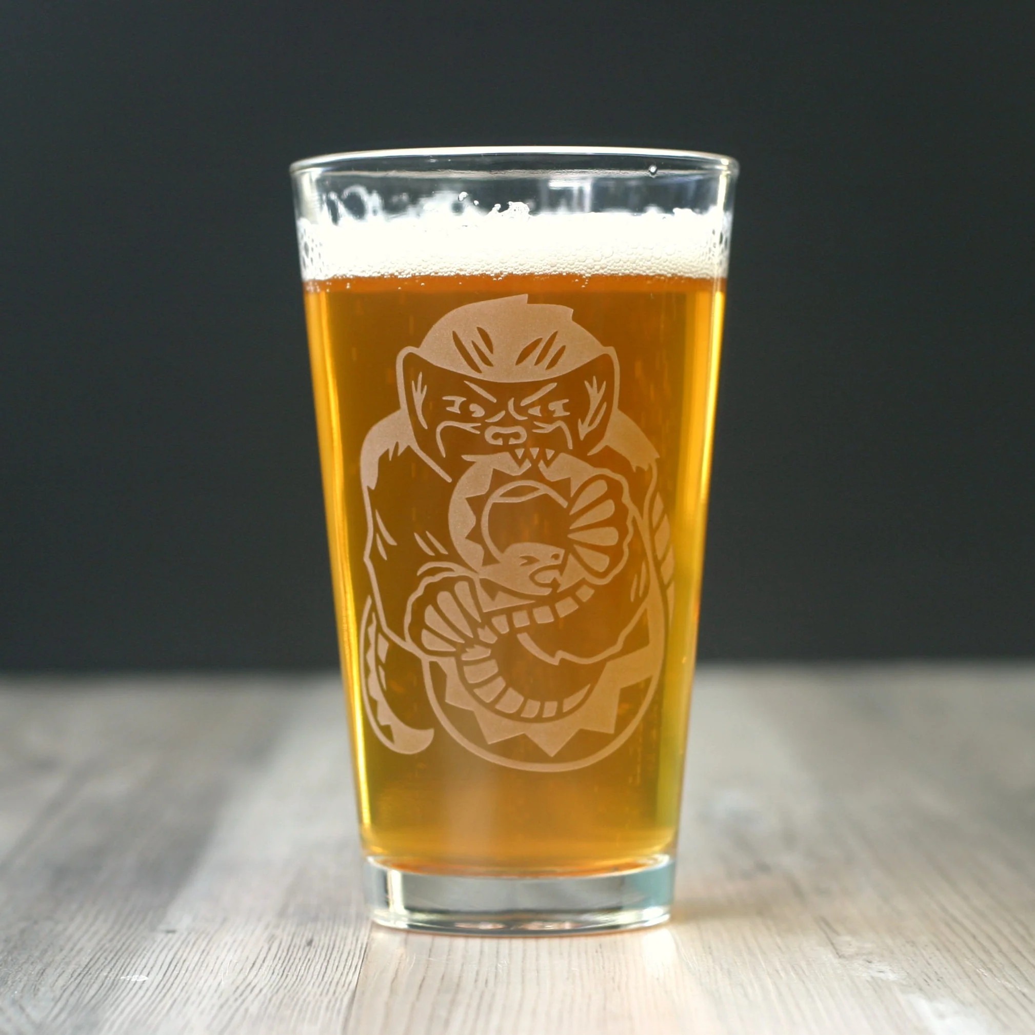 Honey Badger Pint Glass - etched glassware - Image 5
