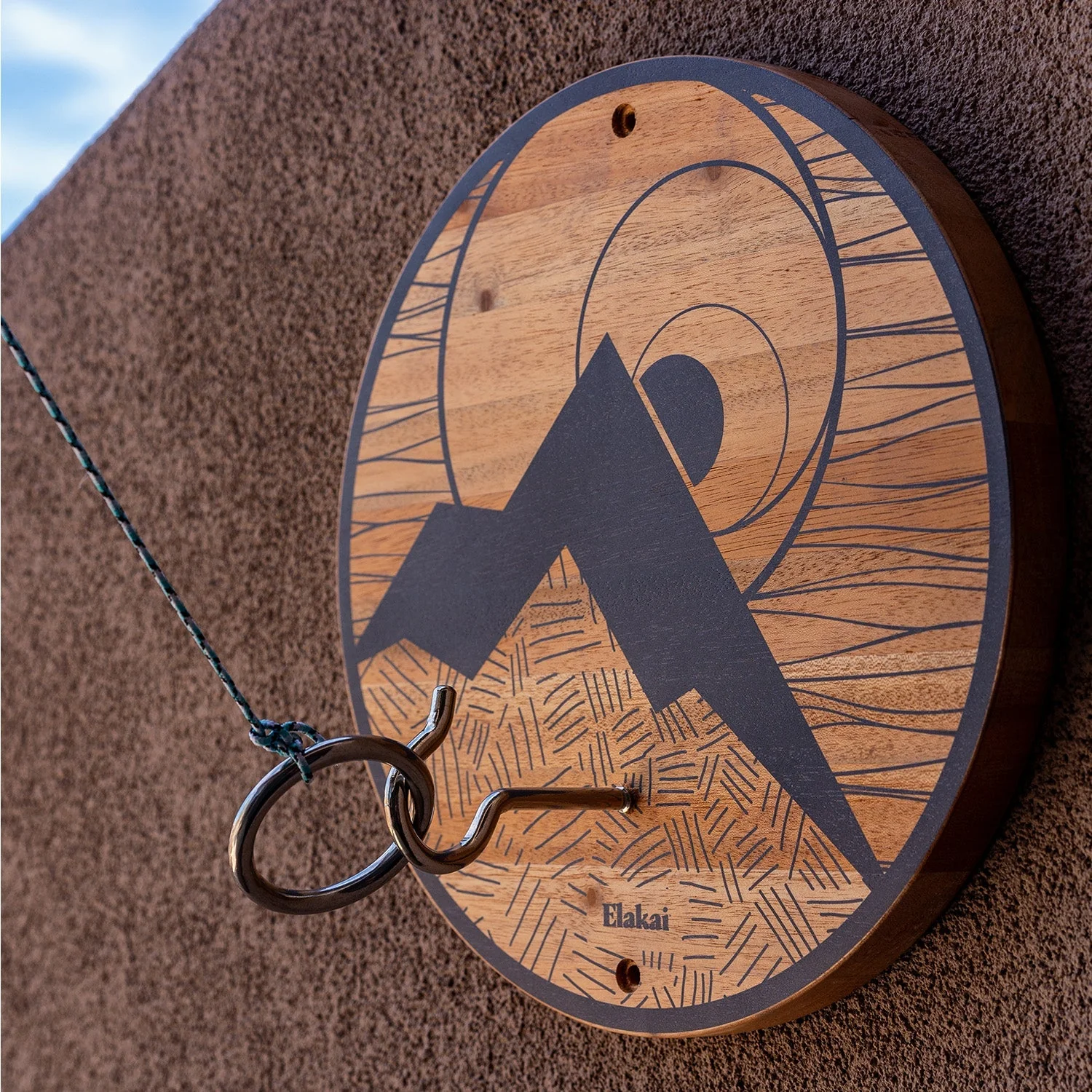Hook and Ring Toss Game with Natural Wood Finish - Image 2