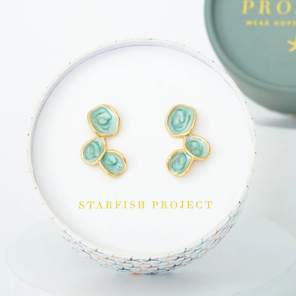 Hope Echo Post Earrings in Mint - Image 3