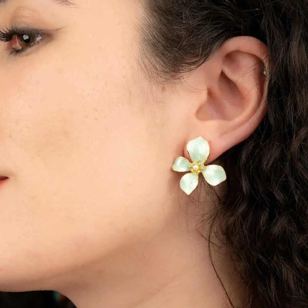 Hope in Bloom Flower Post Earrings - Mint - Image 2