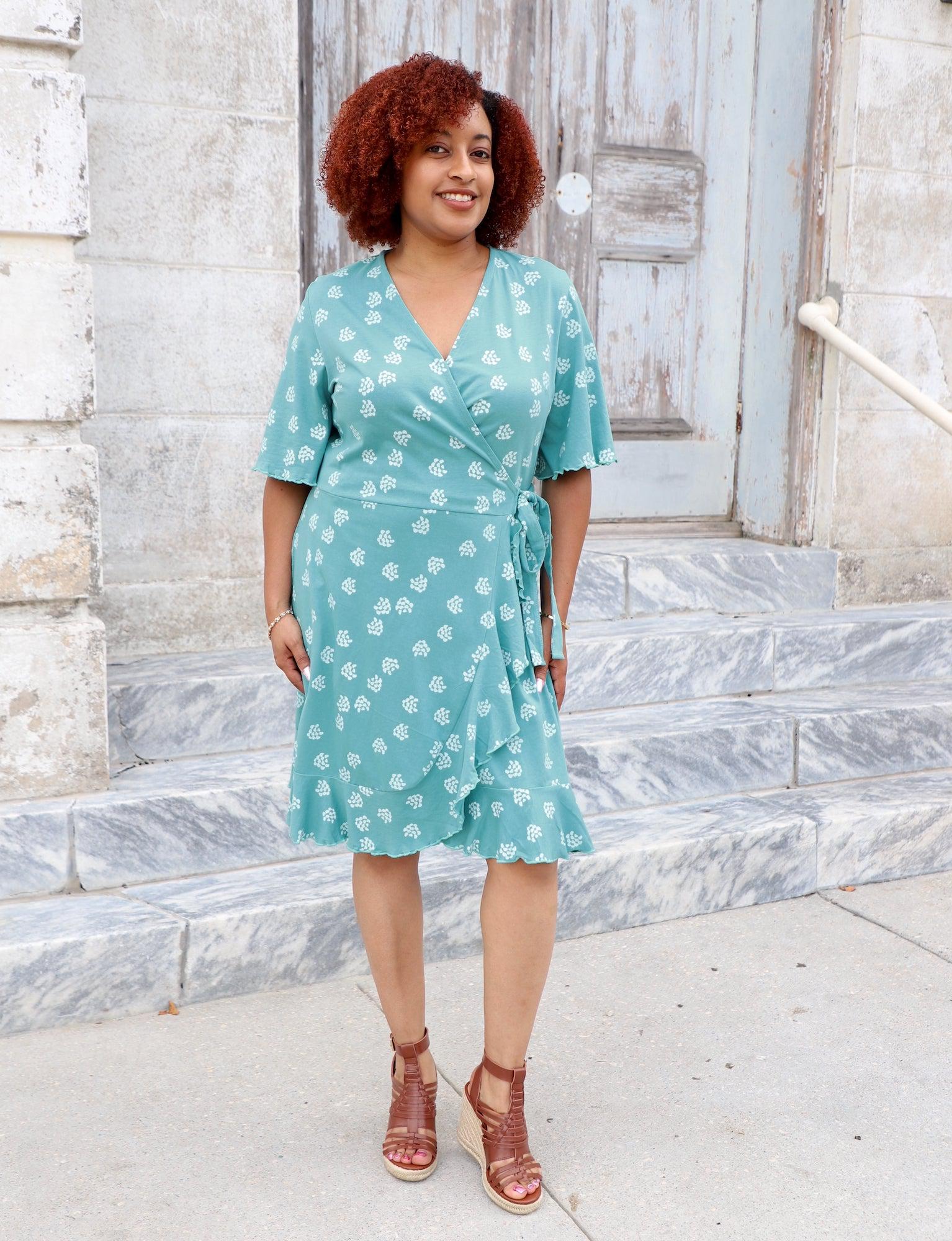 Hydrangea Organic Wrap Dress - Image 2
