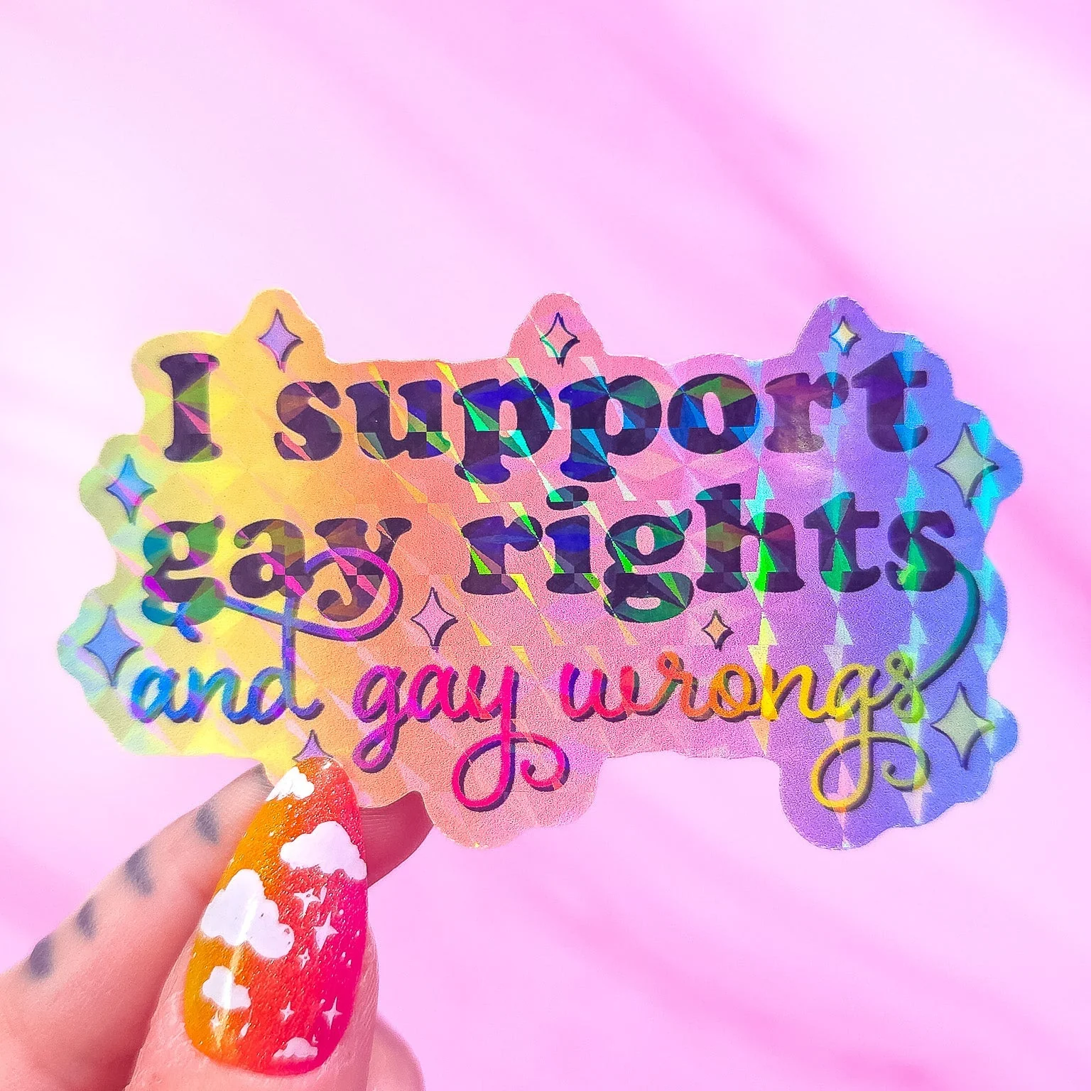 I Support Gay Rights, And Gay Wrongs Sticker, 3.2 x 1.9 in. - Image 4