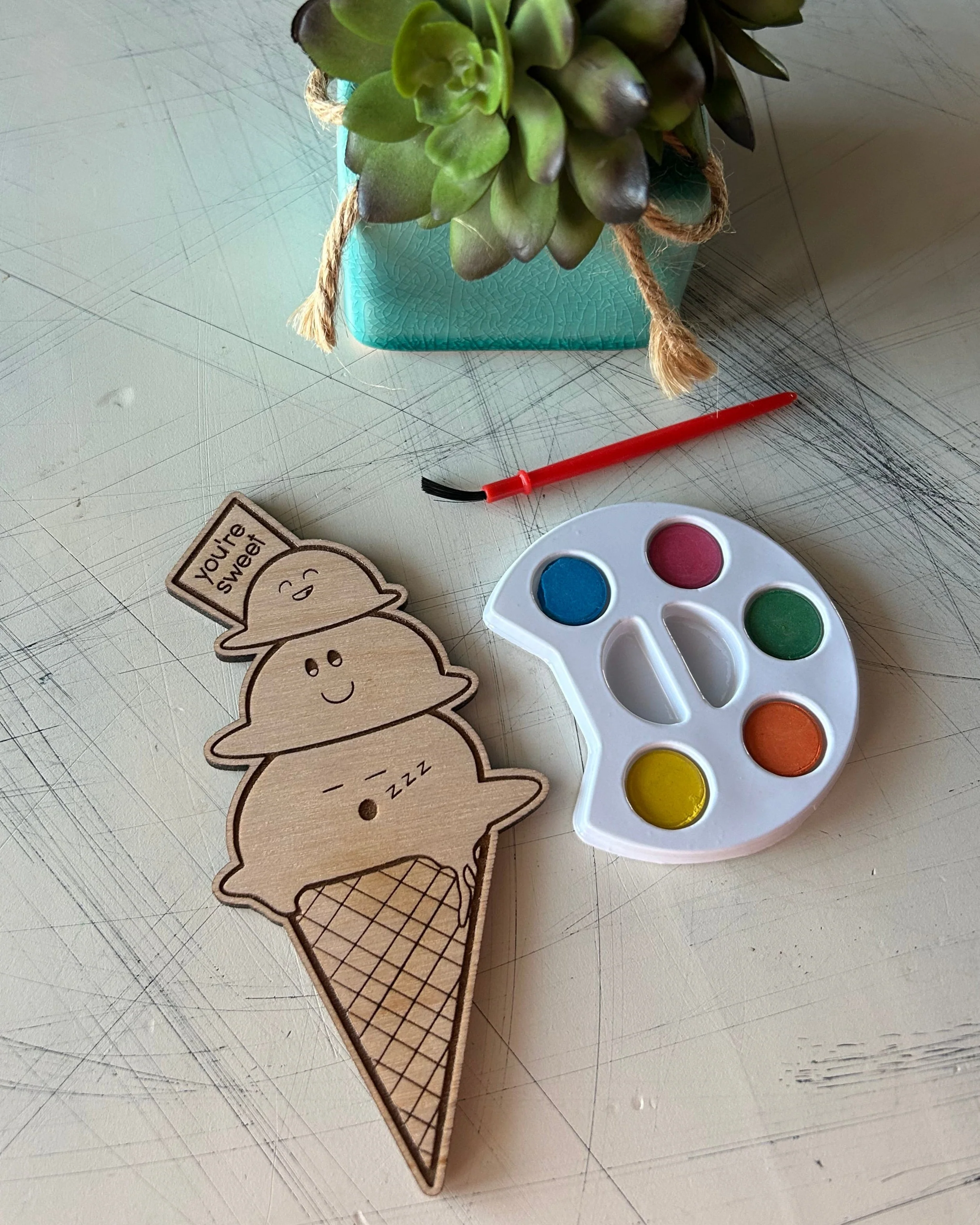 Ice Cream Cone Watercolor Craft Kit - Image 2
