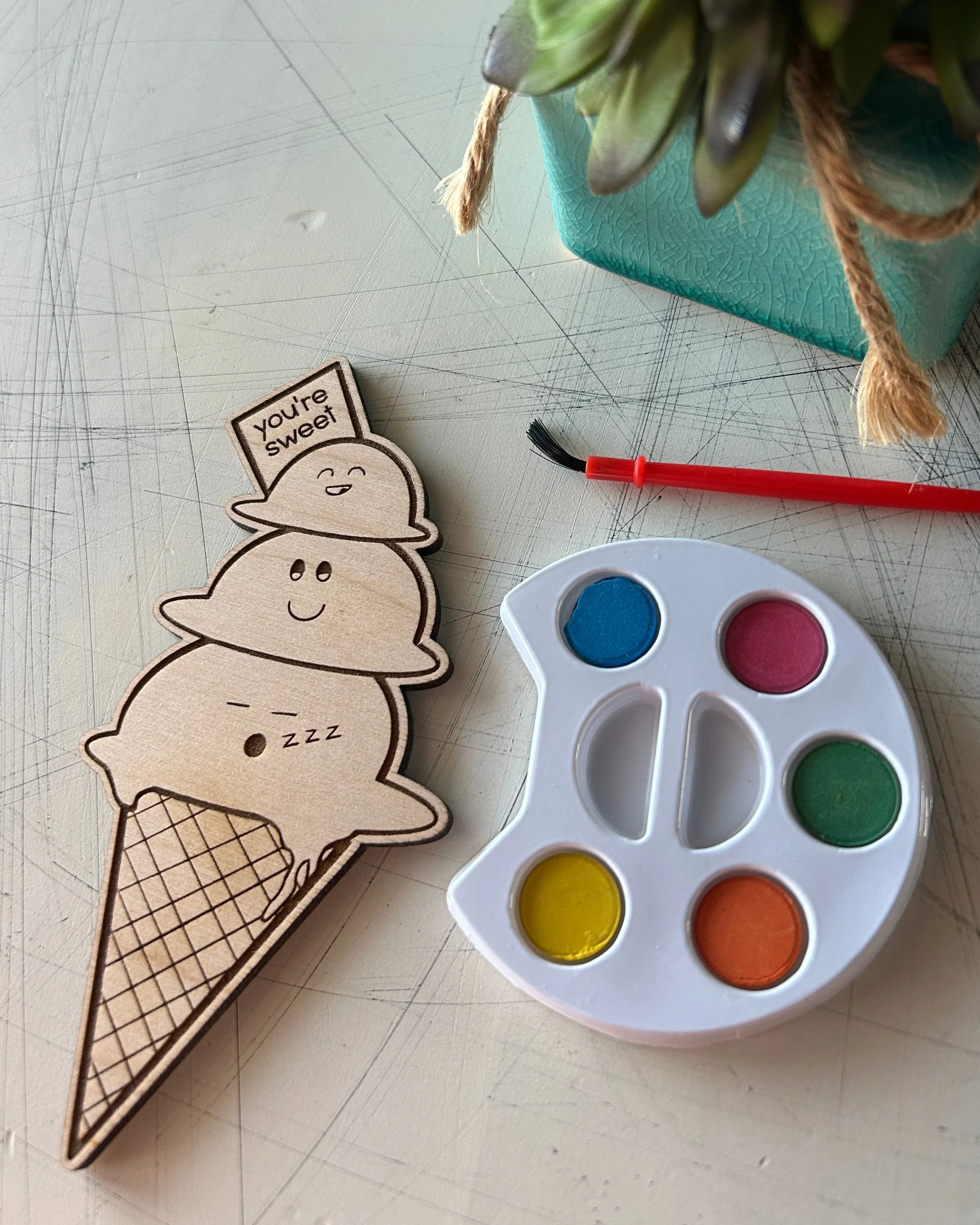 Ice Cream Cone Watercolor Craft Kit - Image 3