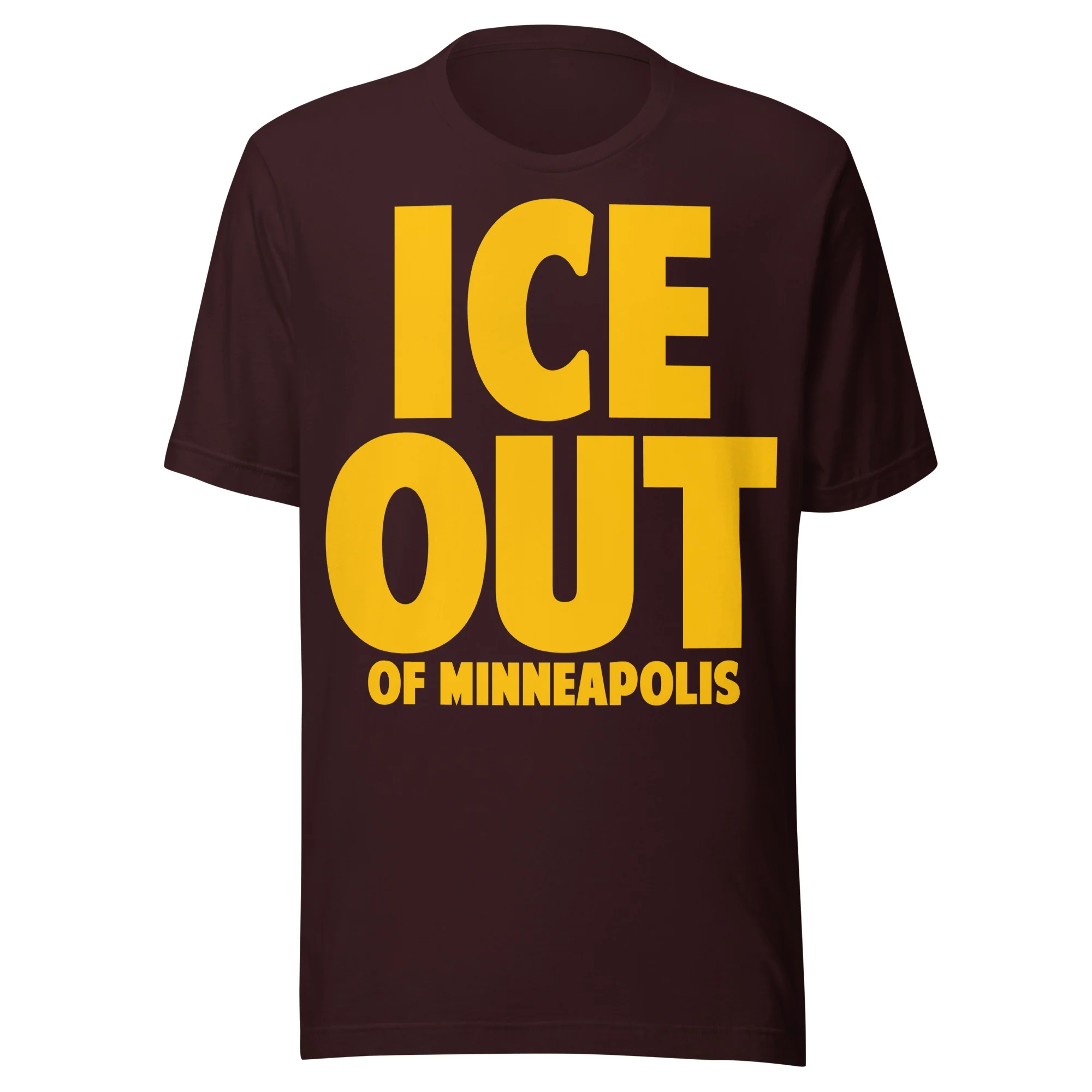 ICE Out of Minneapolis Gold Print T-Shirt - Image 2