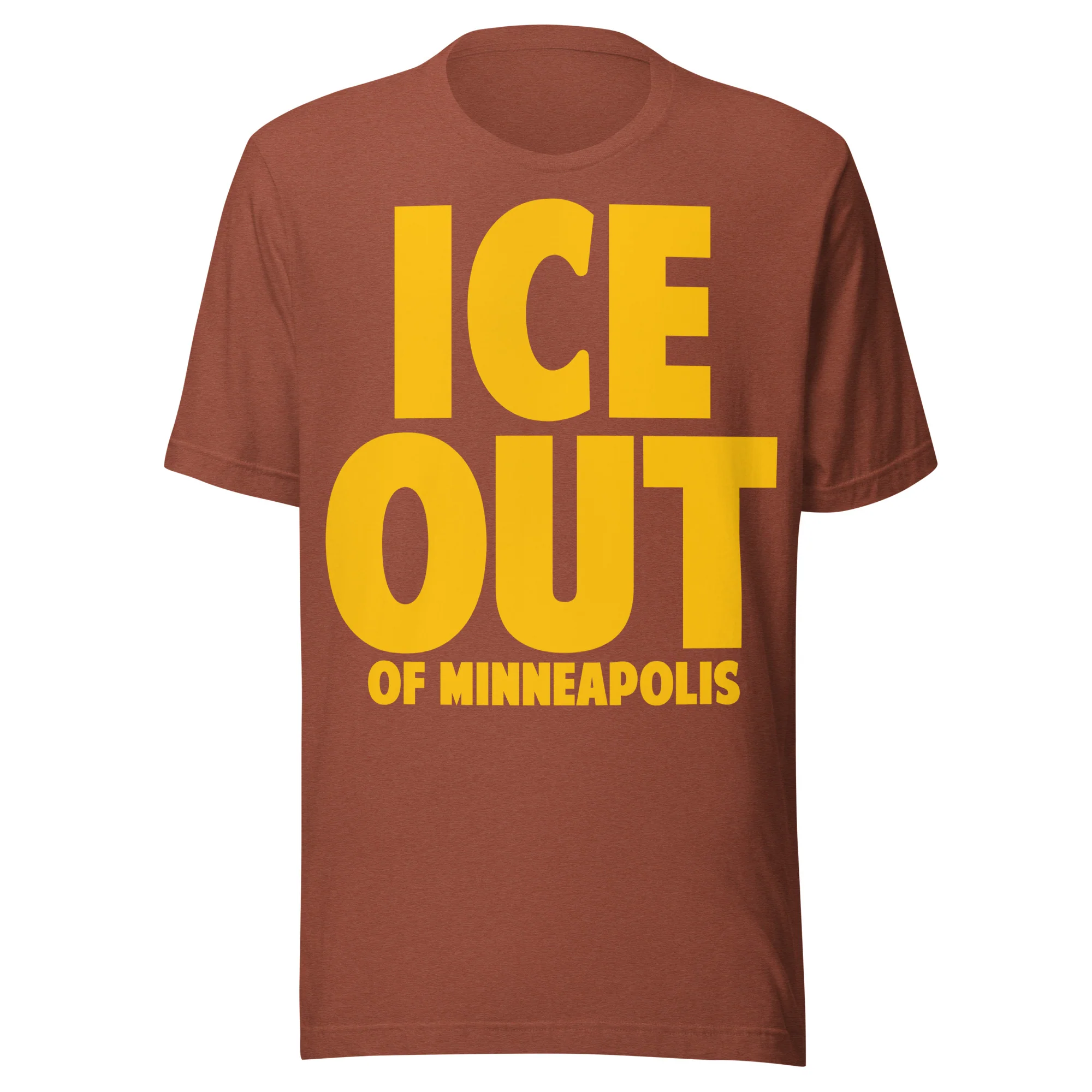 ICE Out of Minneapolis Gold Print T-Shirt - Image 5