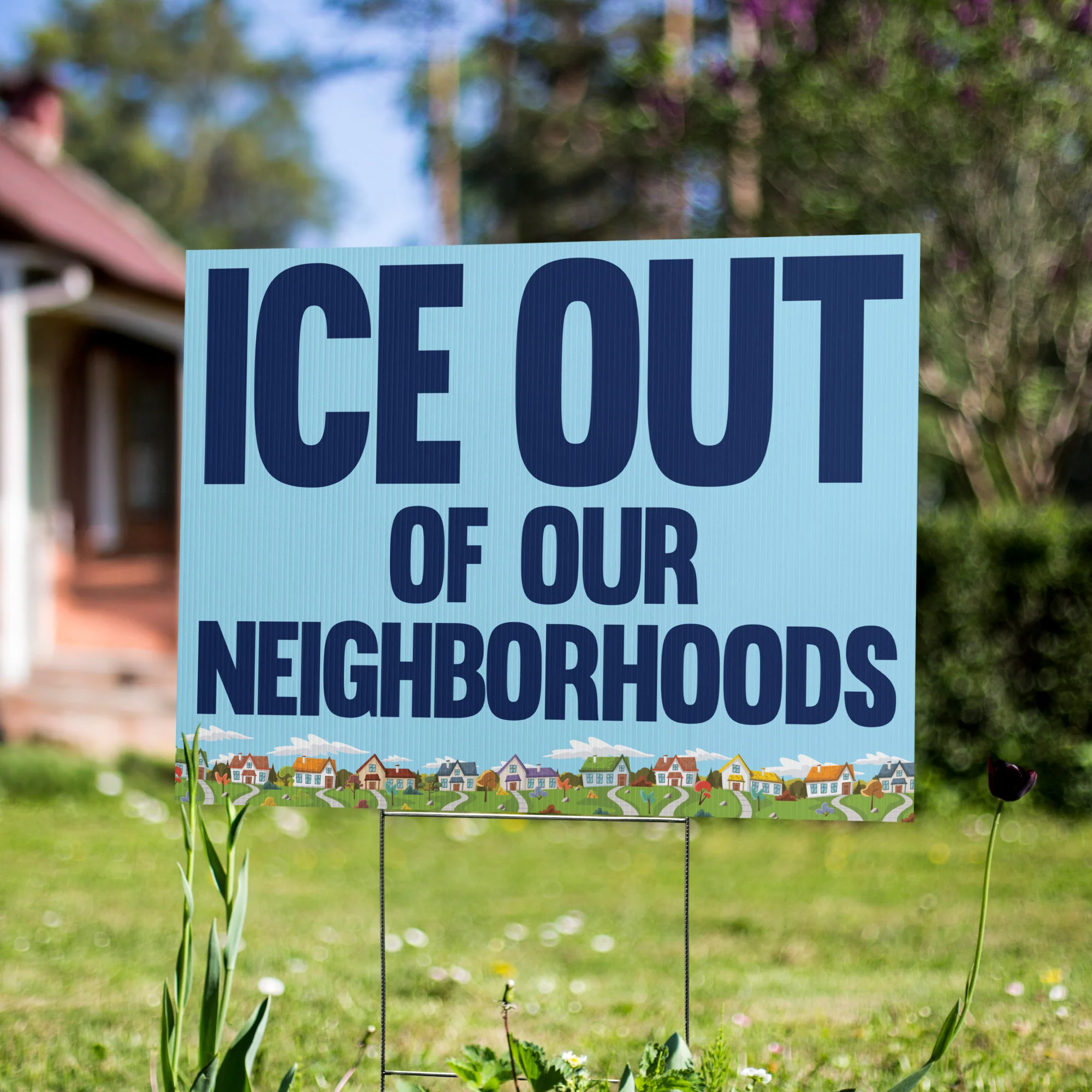 ICE OUT of Our Neighborhoods Yard sign - Image 2