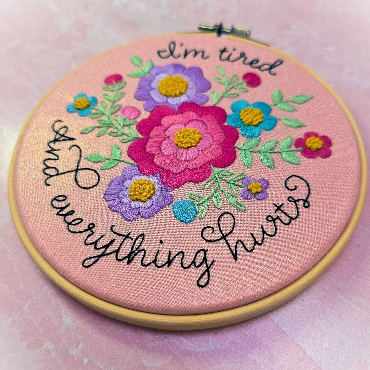 I'm tired and everything hurts Embroidery Kit - Beginner Friendly - Image 3