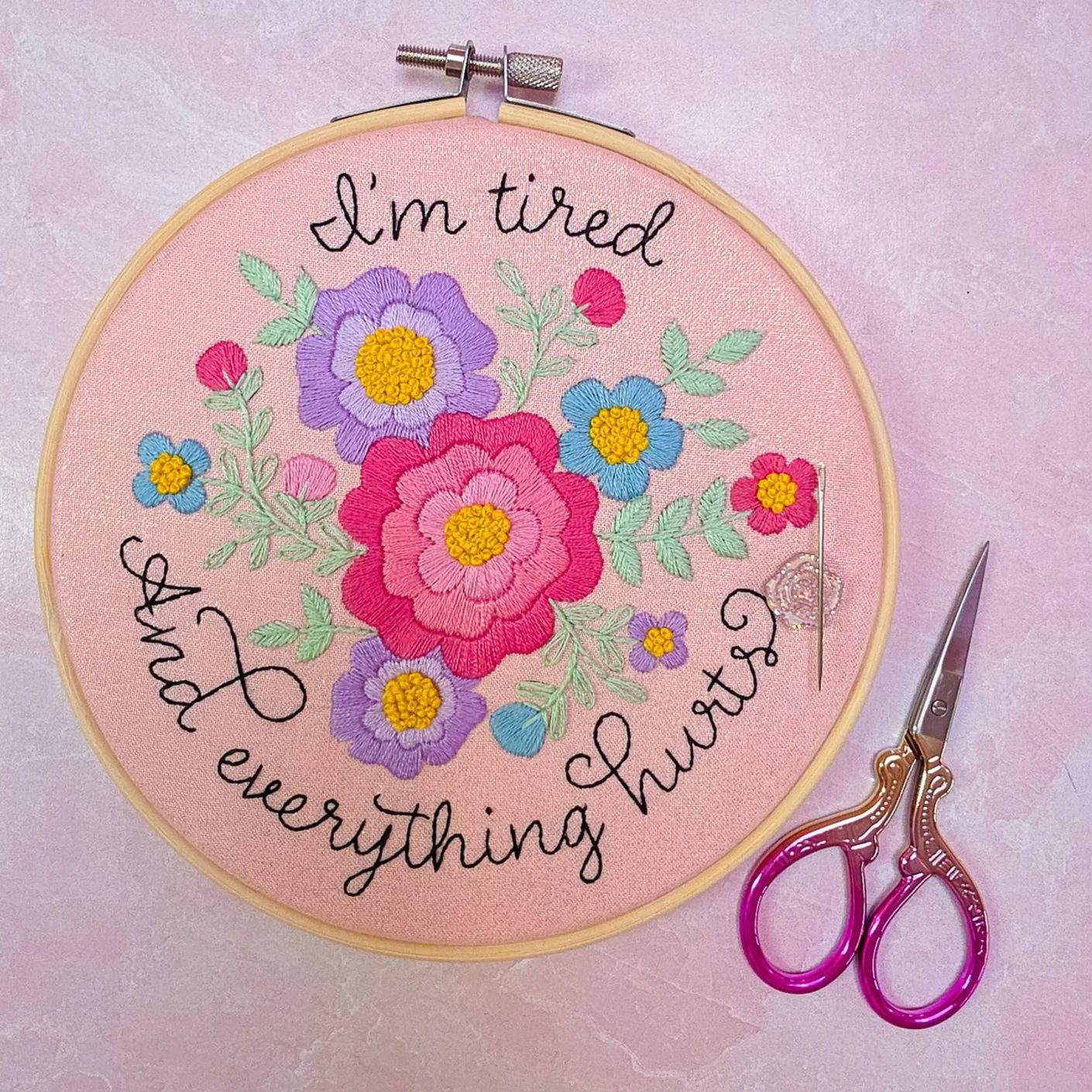 I'm tired and everything hurts Embroidery Kit - Beginner Friendly - Image 5