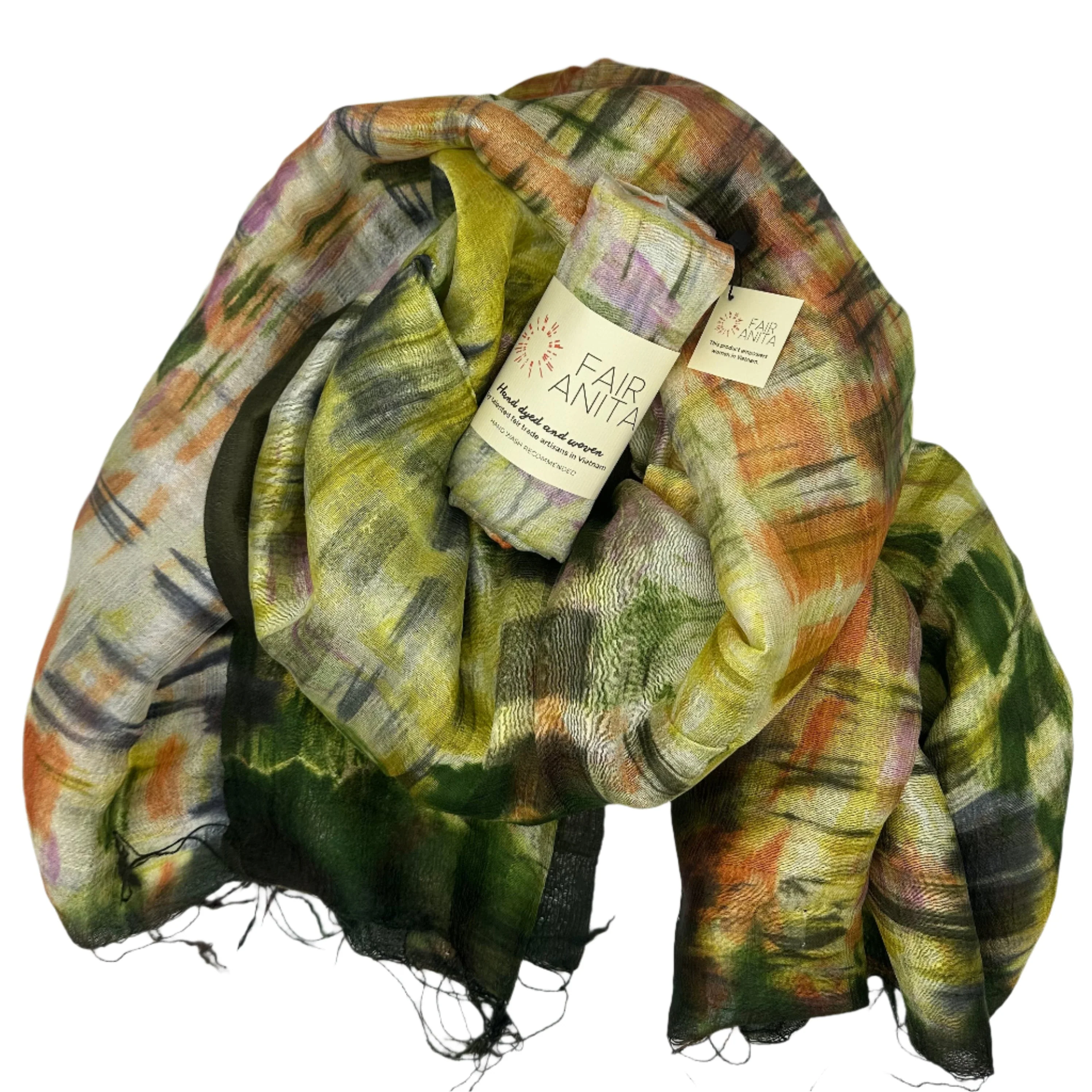 Impressionist Landscape Water Printed Silk Scarf - Image 2