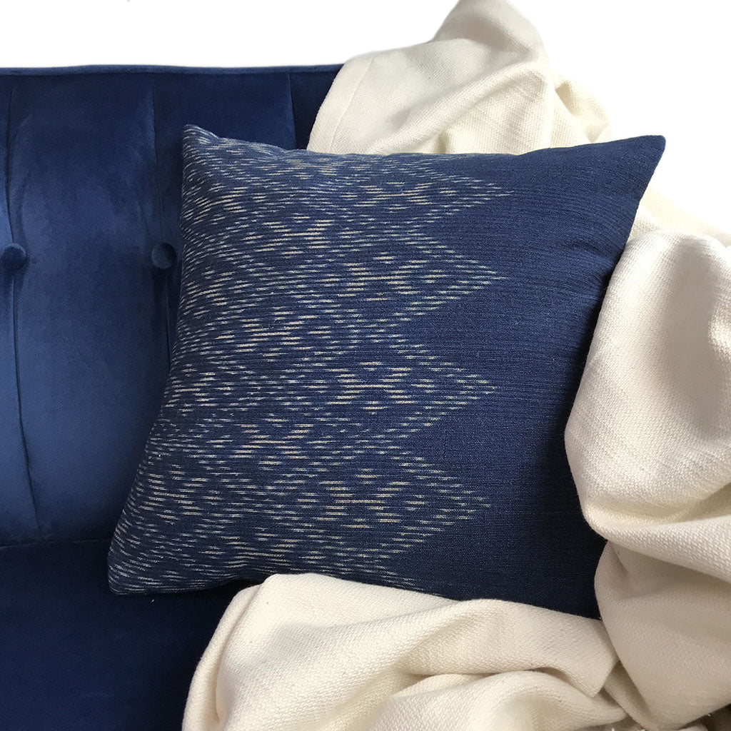 Indigo Diamond Pillow Cover - Image 2