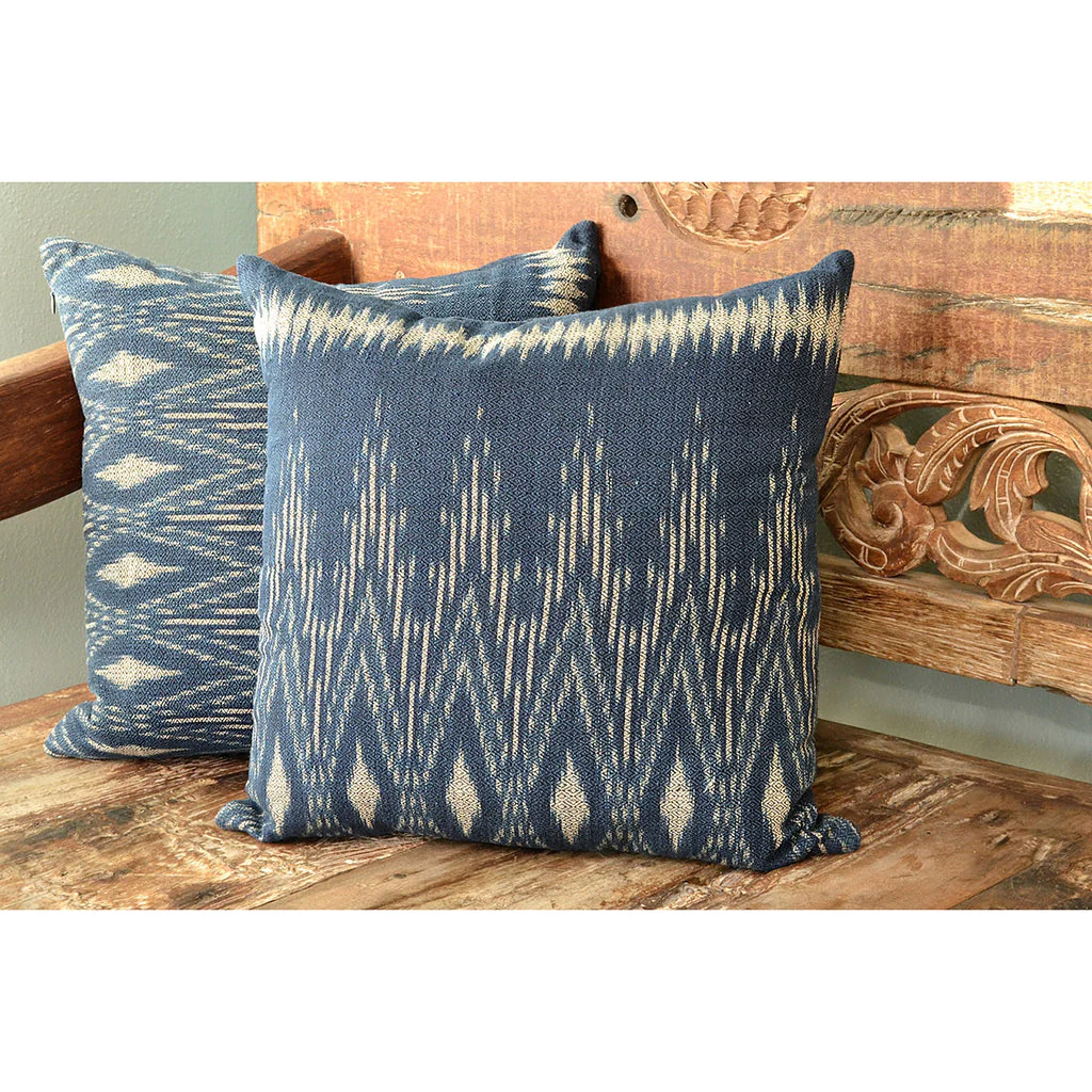 Indigo Ikat Pillow Cover - Image 2