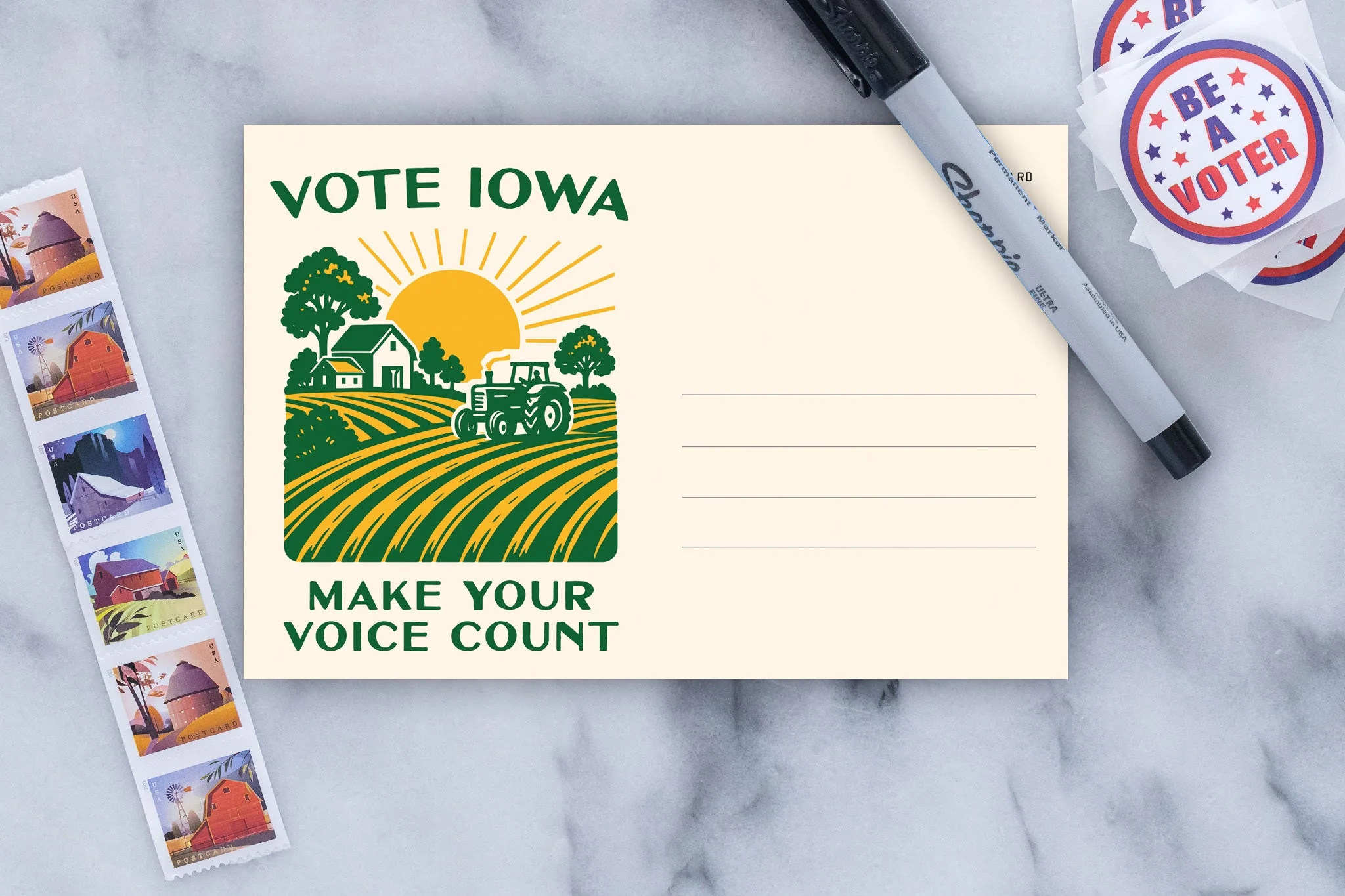 Iowa Voter Postcards - Blank 4x6 Voter Postcards - Image 2
