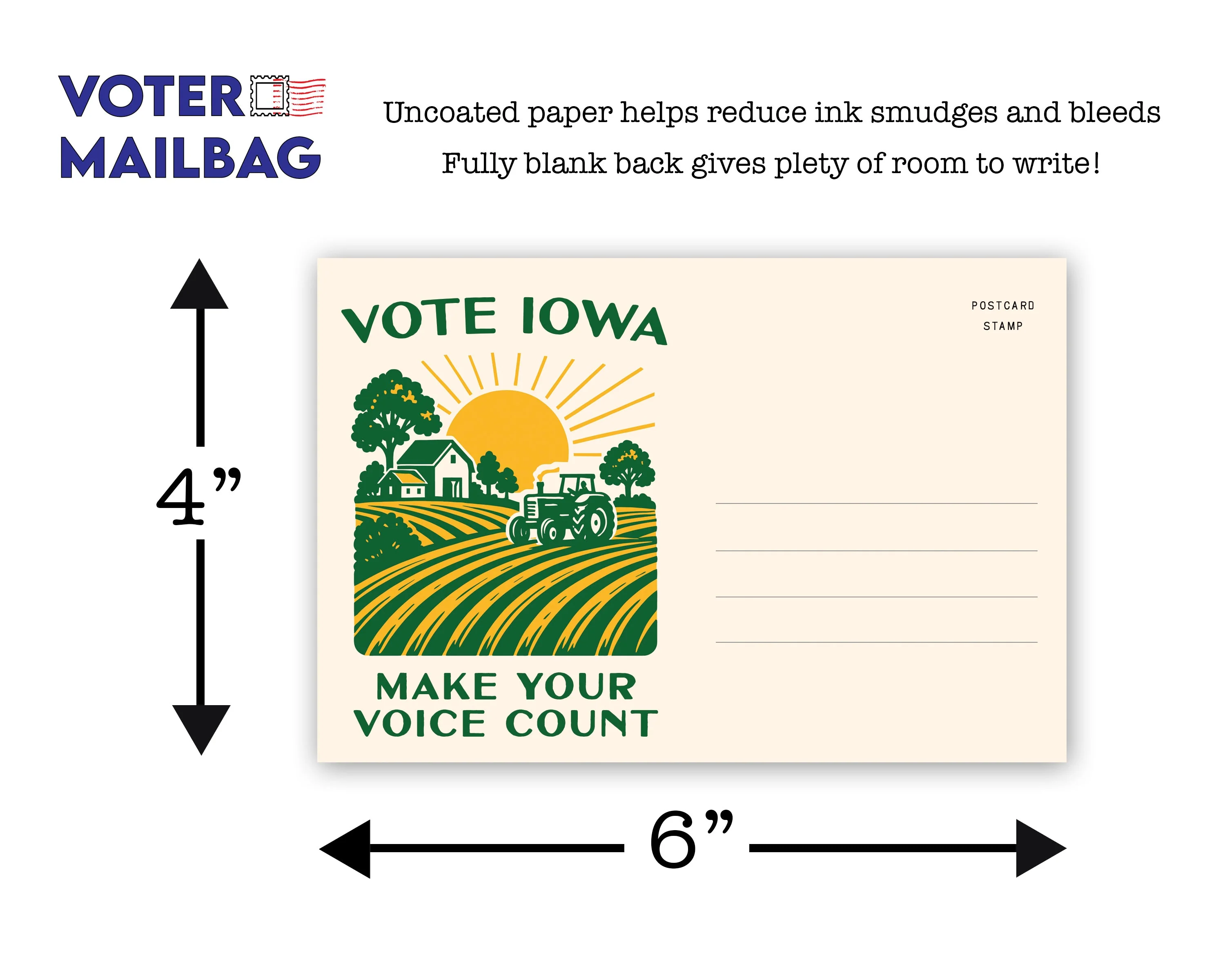 Iowa Voter Postcards - Blank 4x6 Voter Postcards - Image 4
