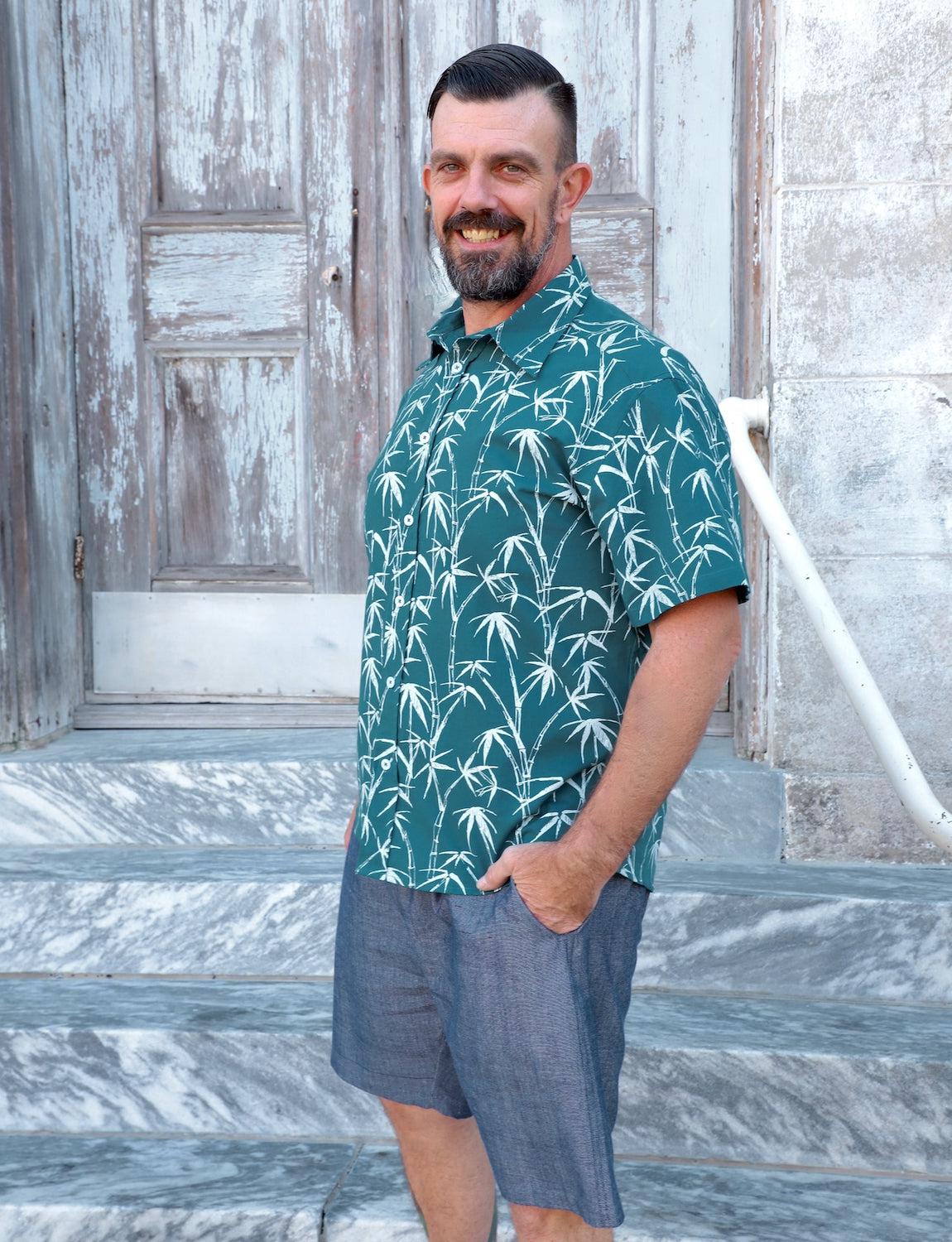 Island Escape Organic Cotton Men's Button Down Shirt - Image 2