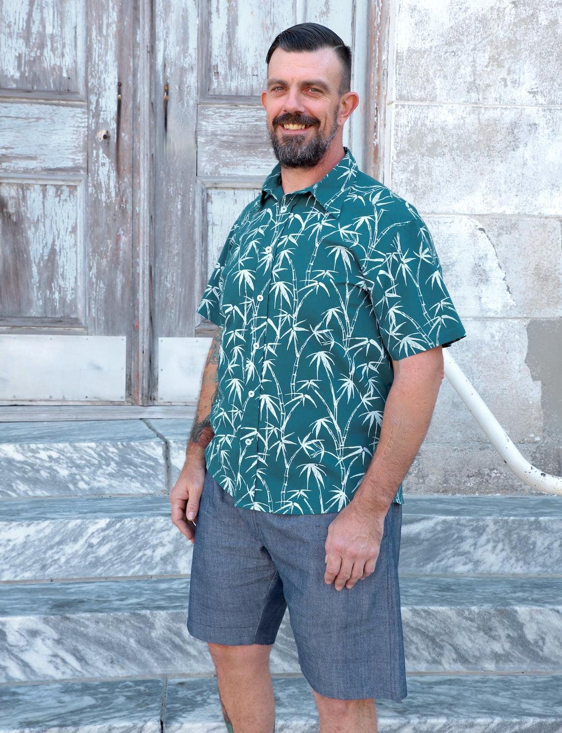 Island Escape Organic Cotton Men's Button Down Shirt - Image 3