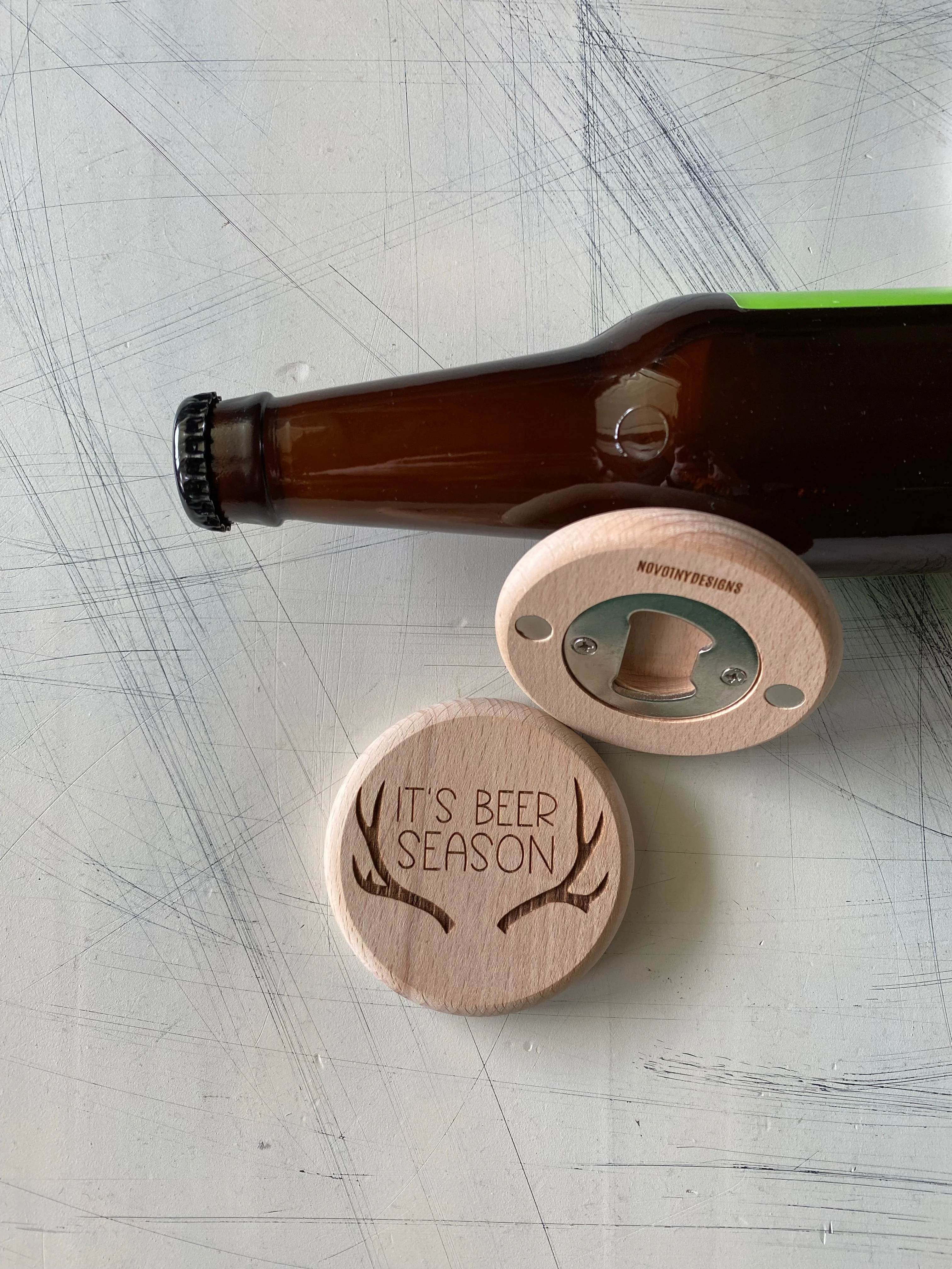 It’s Beer Season - magnetic wood bottle opener - Image 3