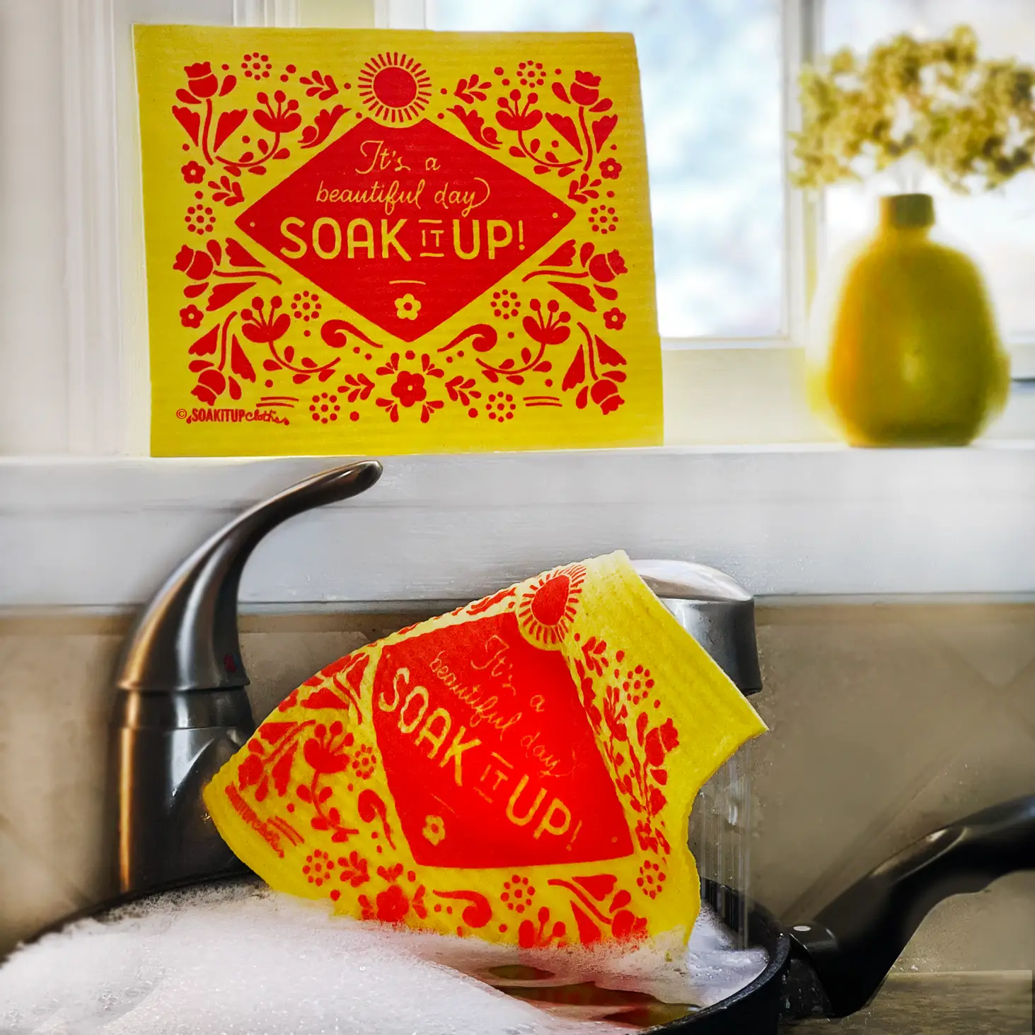 It's a Beautiful Day Soak iT Up! Eco-friendly Swedish Dishcloth Reusable - Soak iT Up - Image 3