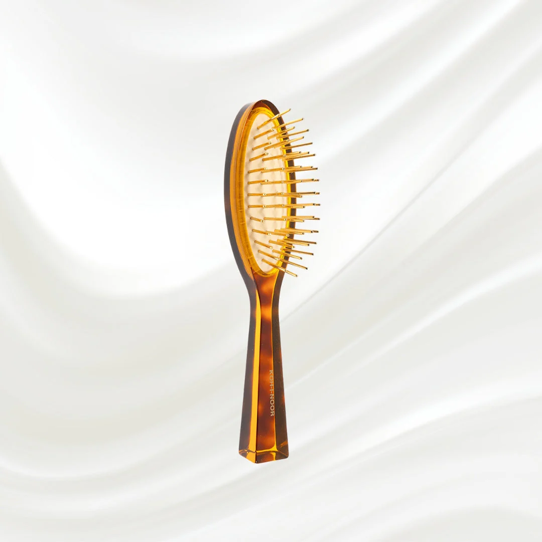 Jaspè Pneumatic Detangling Hair Brush - Gold Plated Metal Pins for Thick & Curly Hair - Image 8