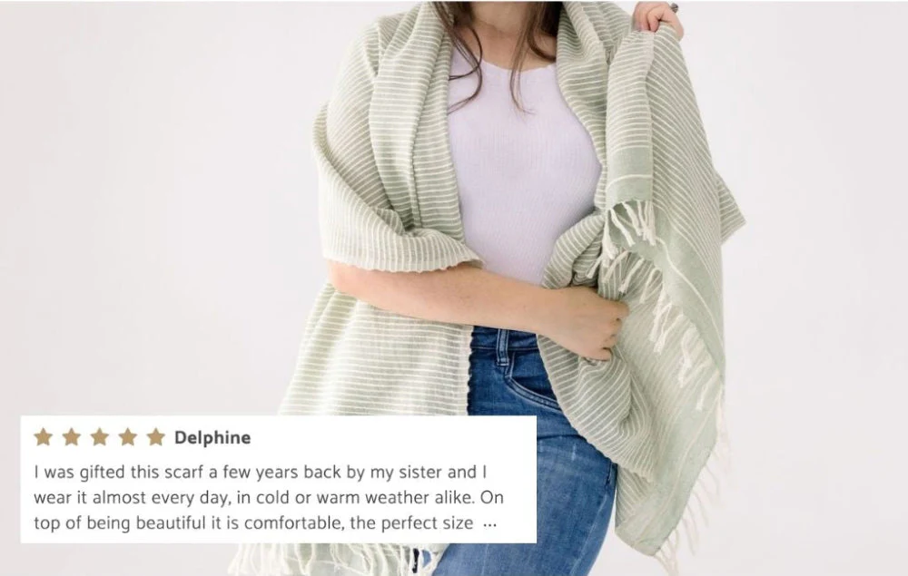 Judith Handwoven Ethiopian Cotton Shawl - Image 3