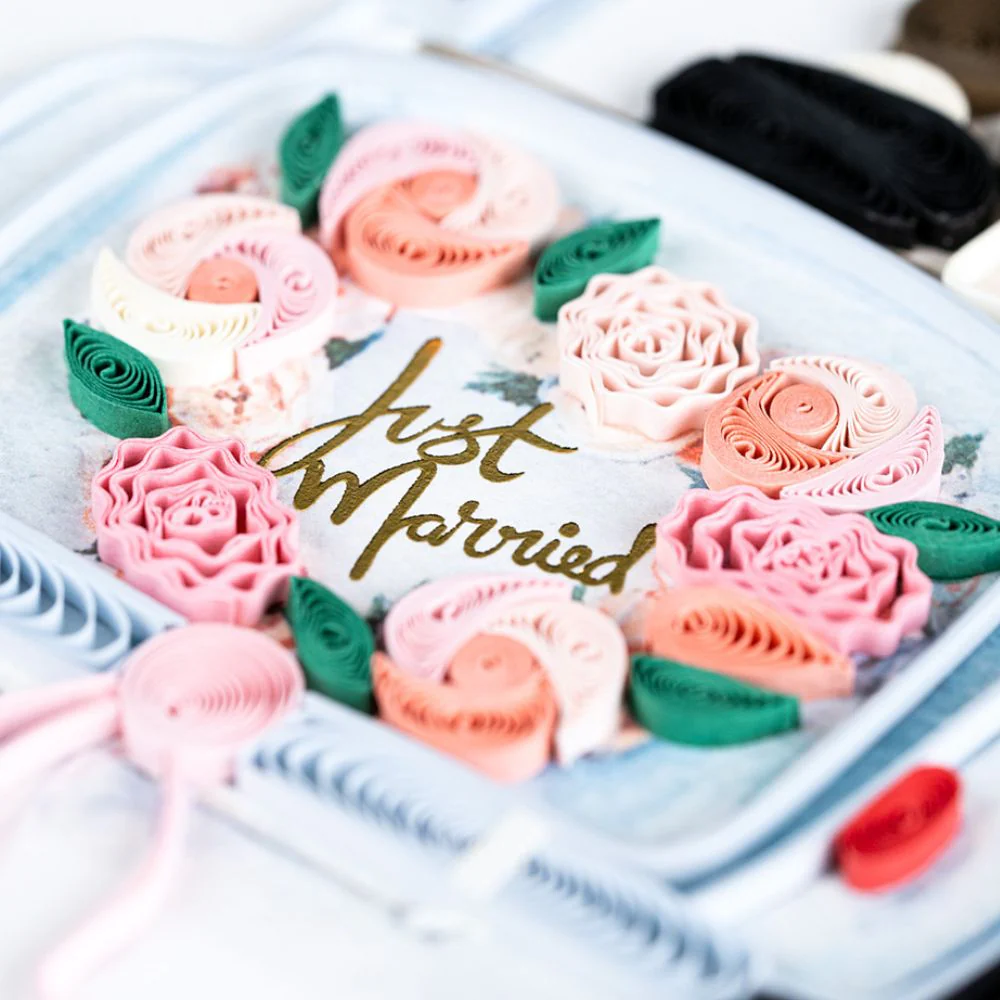 Just Married Car Wedding Quilled Card - Image 3