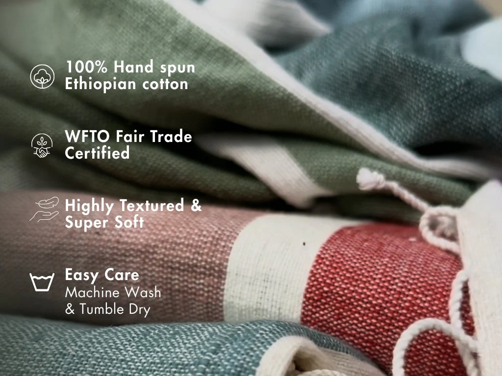 Kalam Handwoven Ethiopian Cotton Bath Towel - Image 2