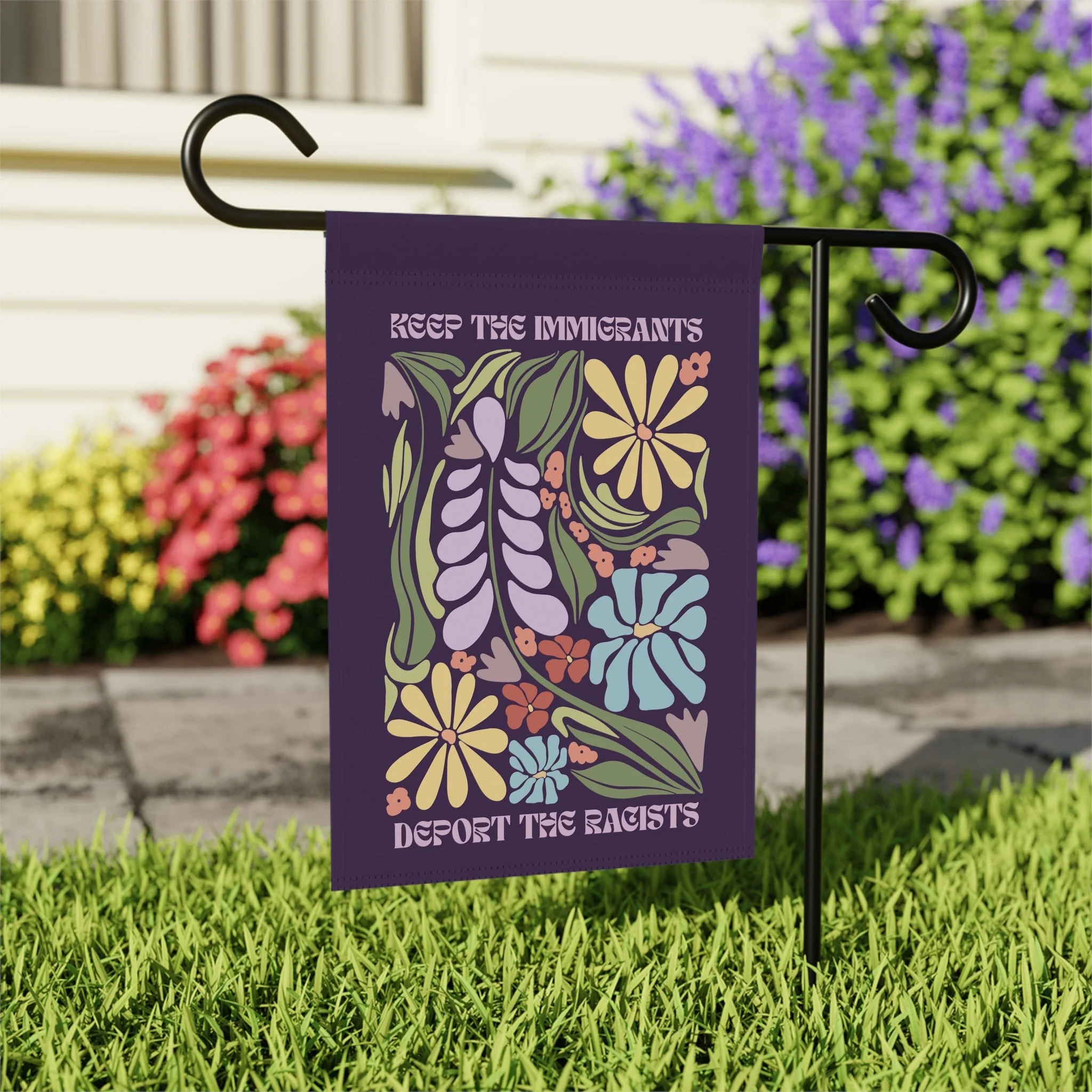 Keep the Immigrants Floral Flag | Deport the Racists House Banner - Image 2