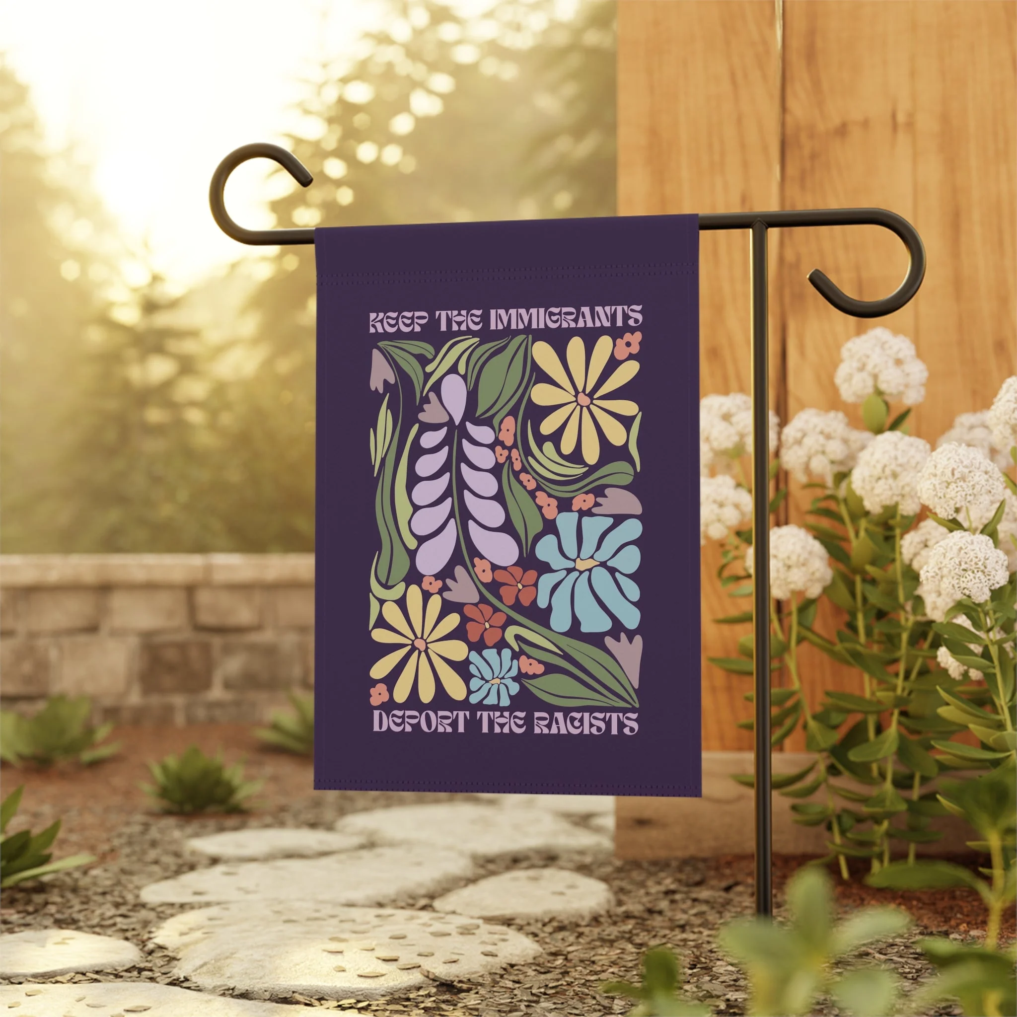 Keep the Immigrants Floral Flag | Deport the Racists House Banner - Image 4
