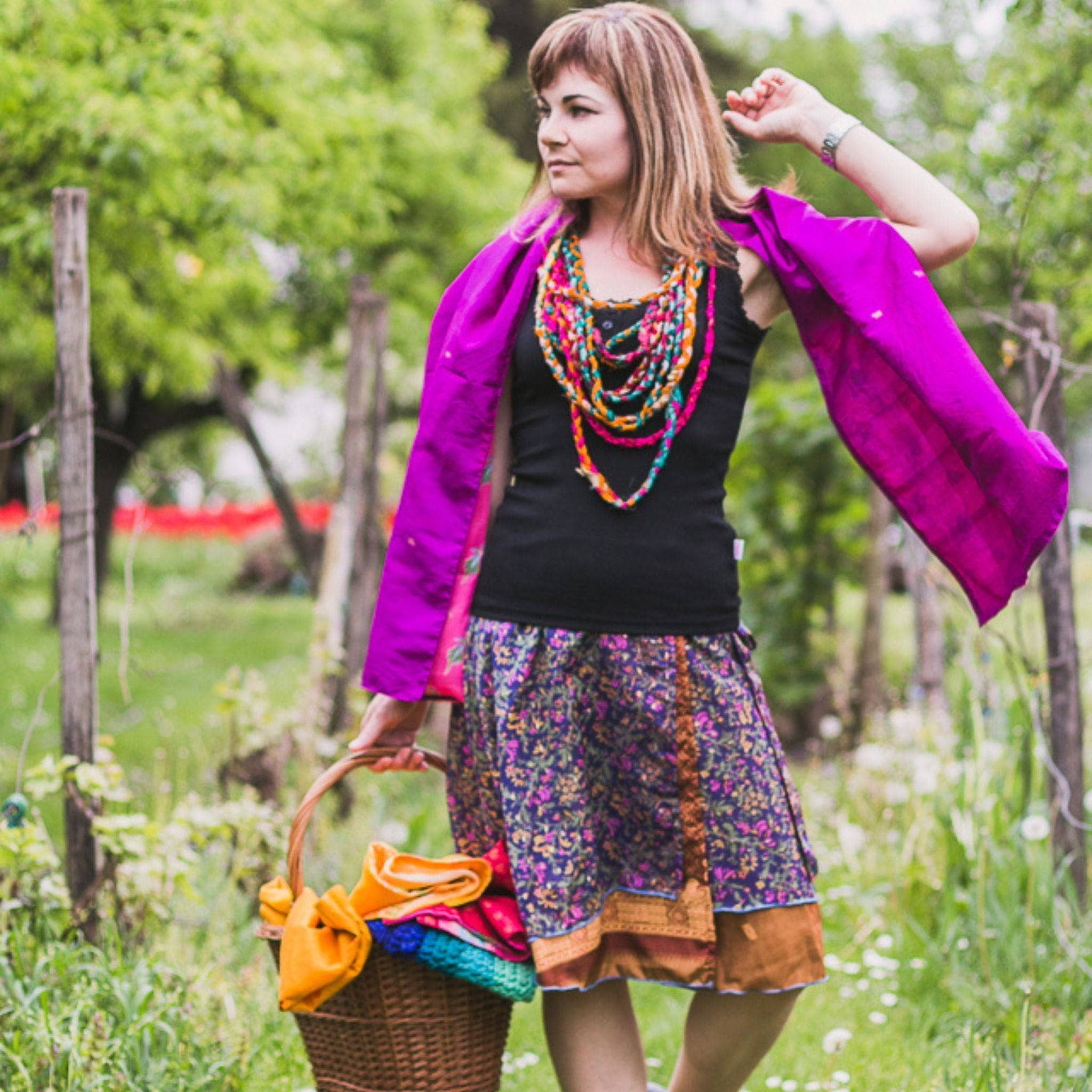 Knee-Length: "Mini" Sari Wrap Skirts - Image 10