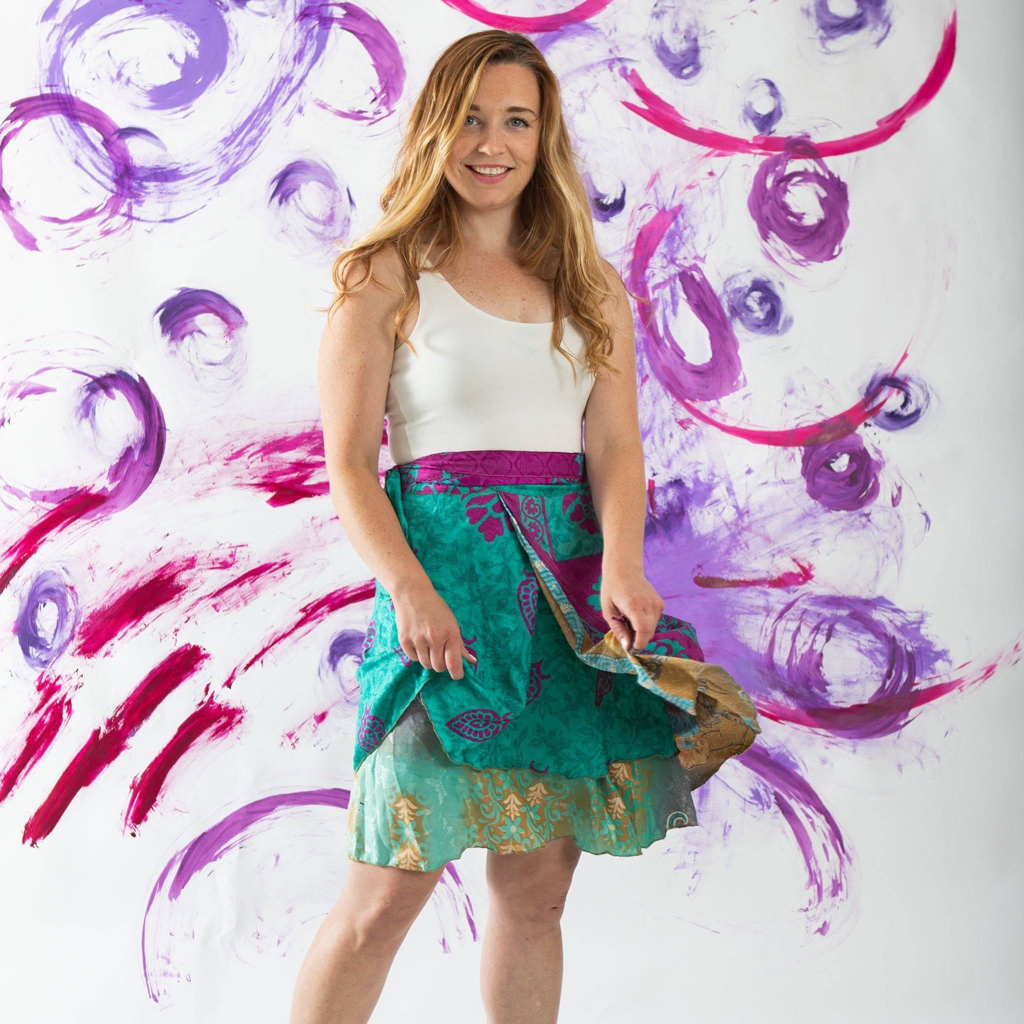 Knee-Length: "Mini" Sari Wrap Skirts - Image 26