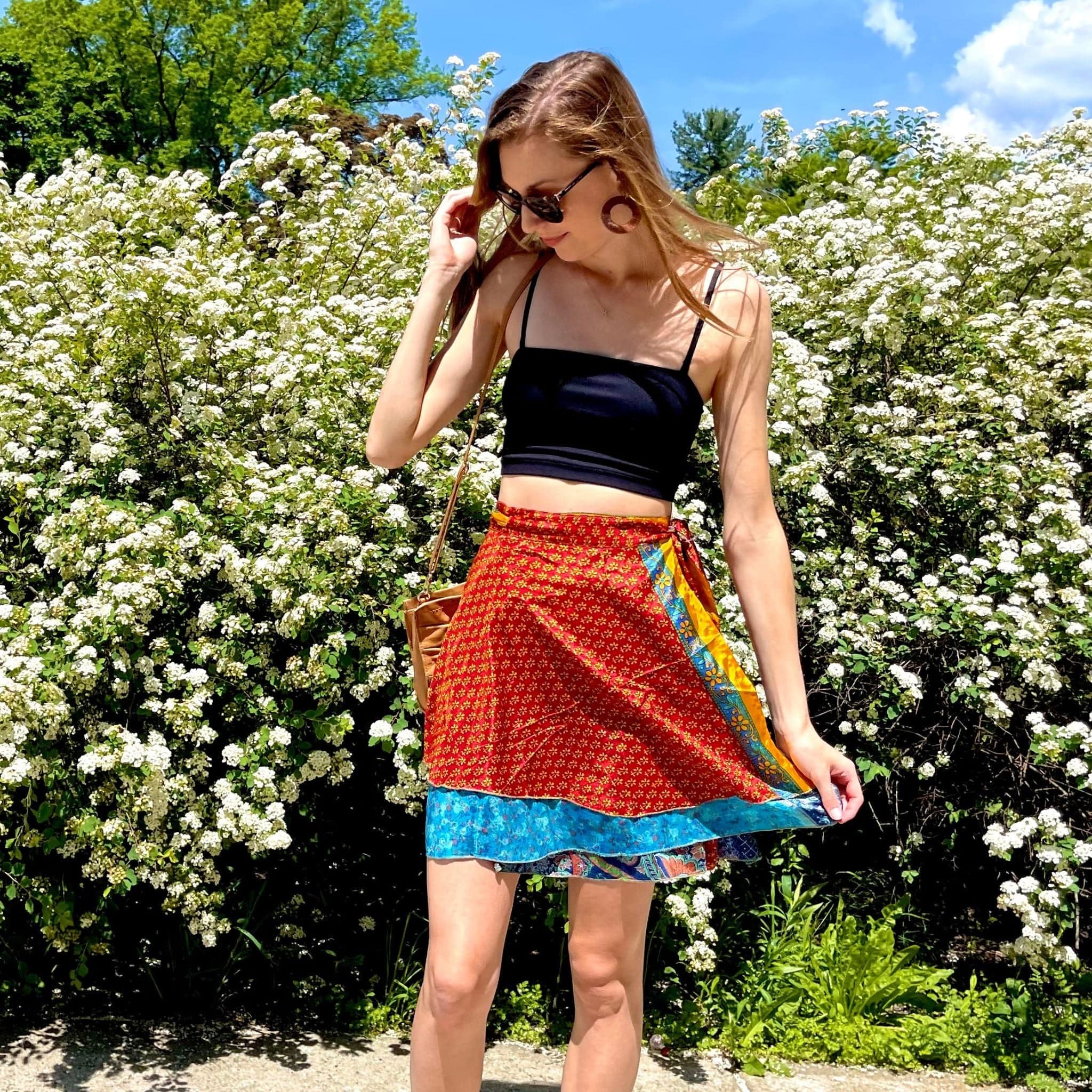 Knee-Length: "Mini" Sari Wrap Skirts - Image 31