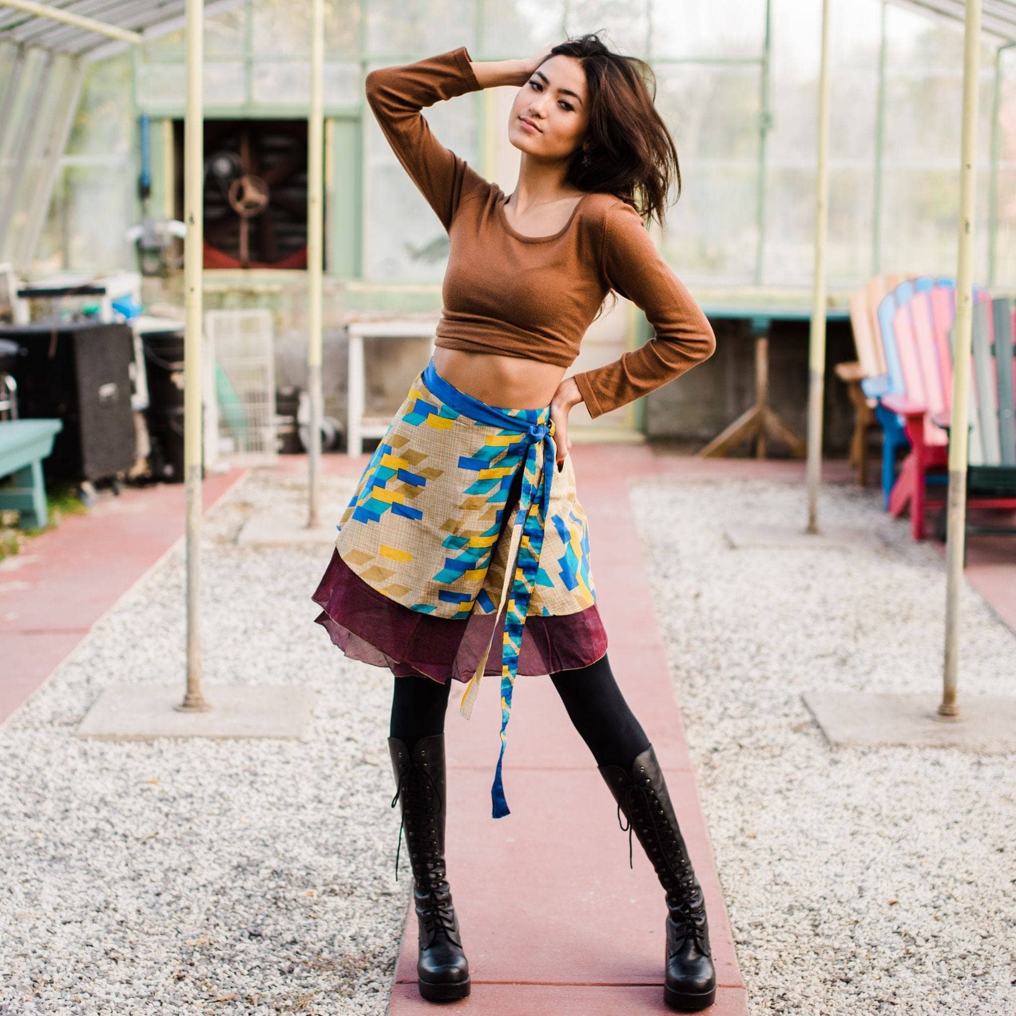 Knee-Length: "Mini" Sari Wrap Skirts - Image 5