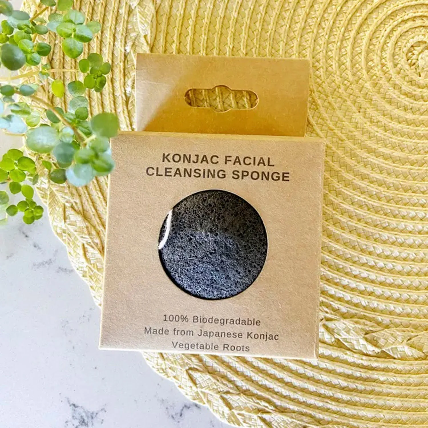 Konjac Facial Cleansing Sponge - Charcoal - Image 2