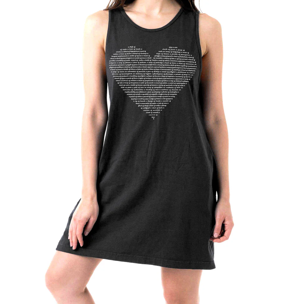Ladies Animal Lover Tank T-shirt Dress With Pockets - Black - Image 2