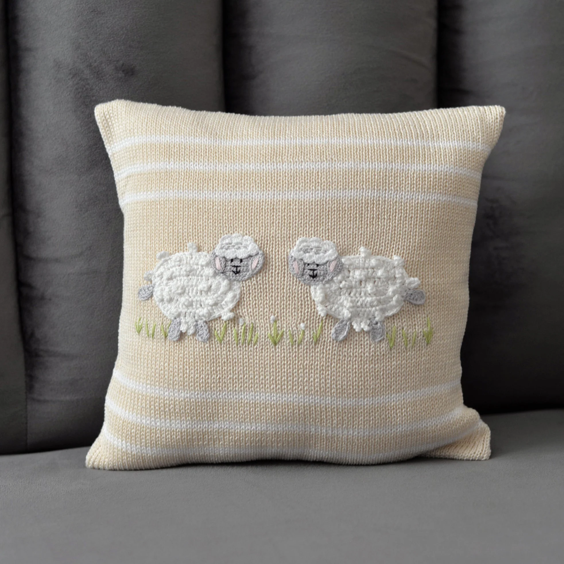 Lamb 10" Pillow, Ecru - Image 2