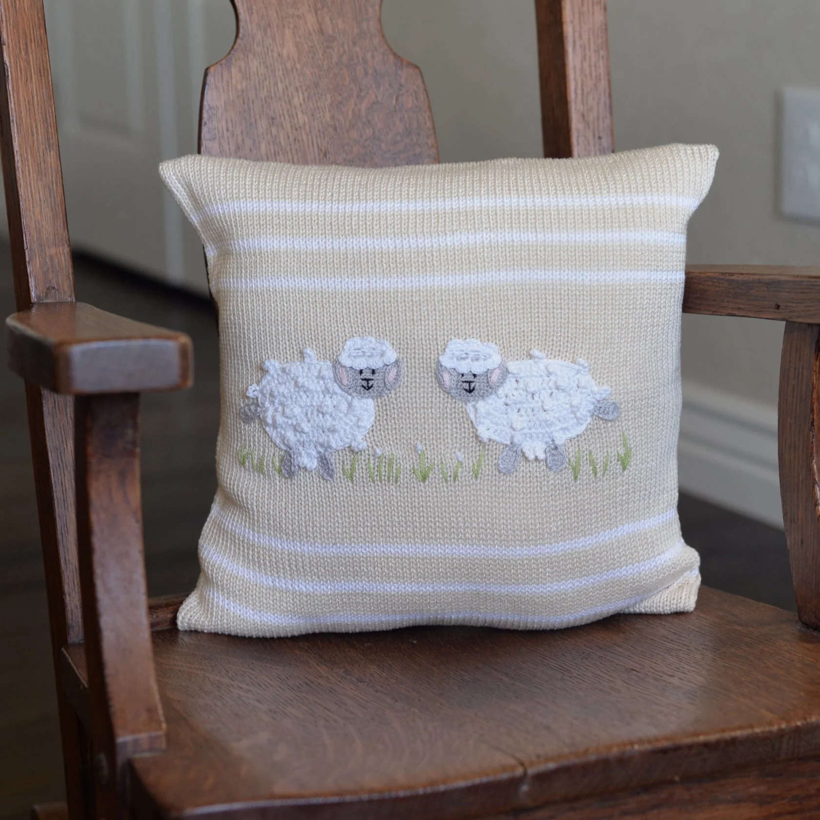 Lamb 10" Pillow, Ecru - Image 3