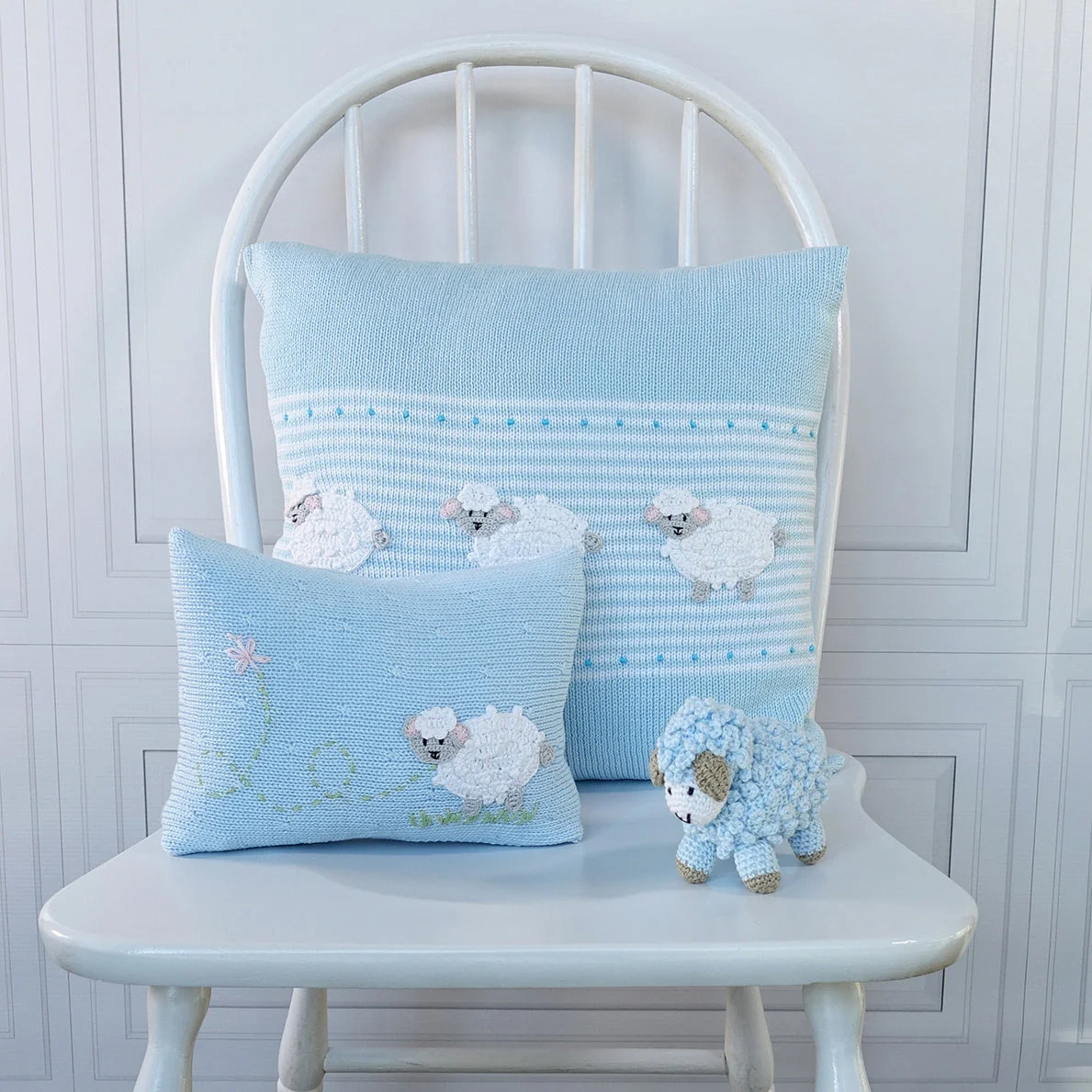 Lamb Mini Pillow, Blue - Image 2