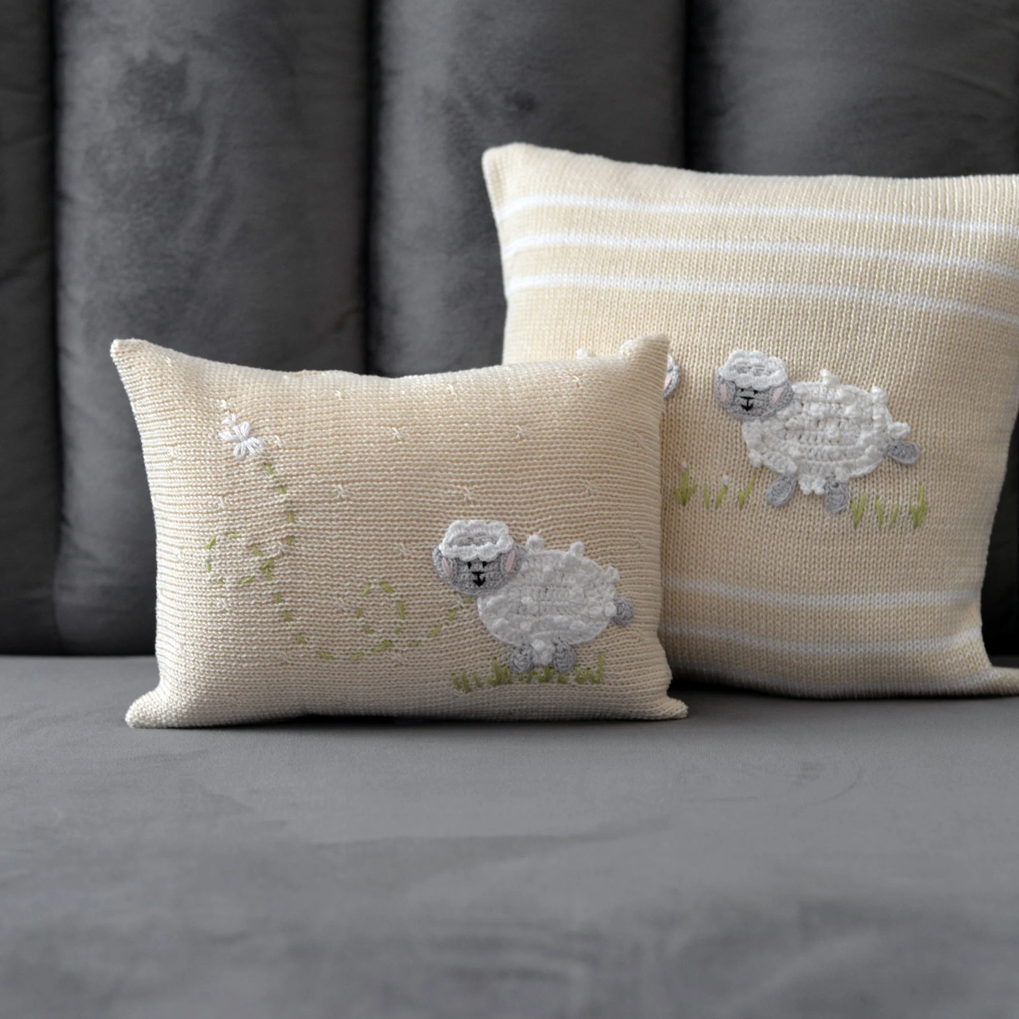 Lamb Mini Pillow, Ecru - Image 3
