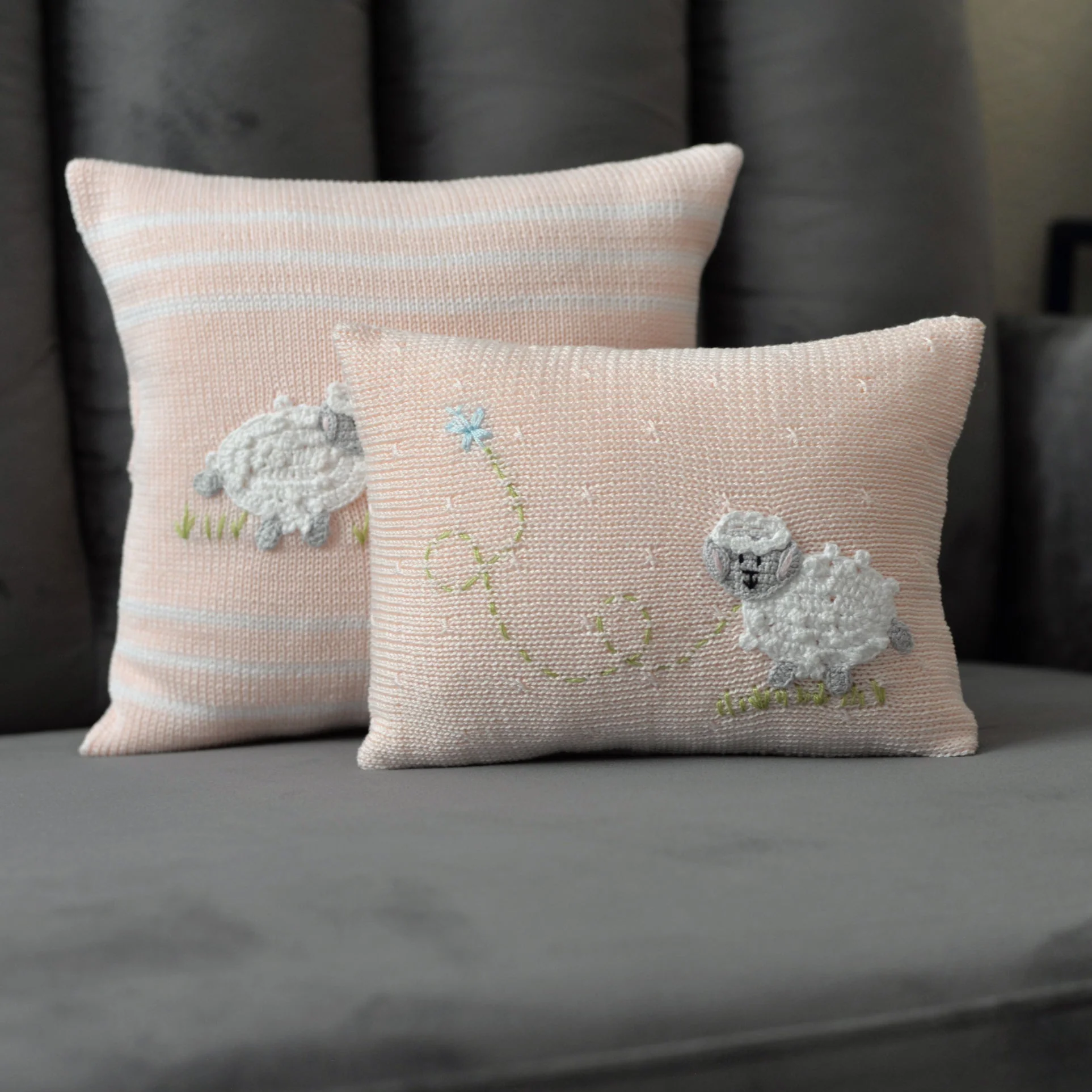 Lamb Mini Pillow, Pink - Image 2
